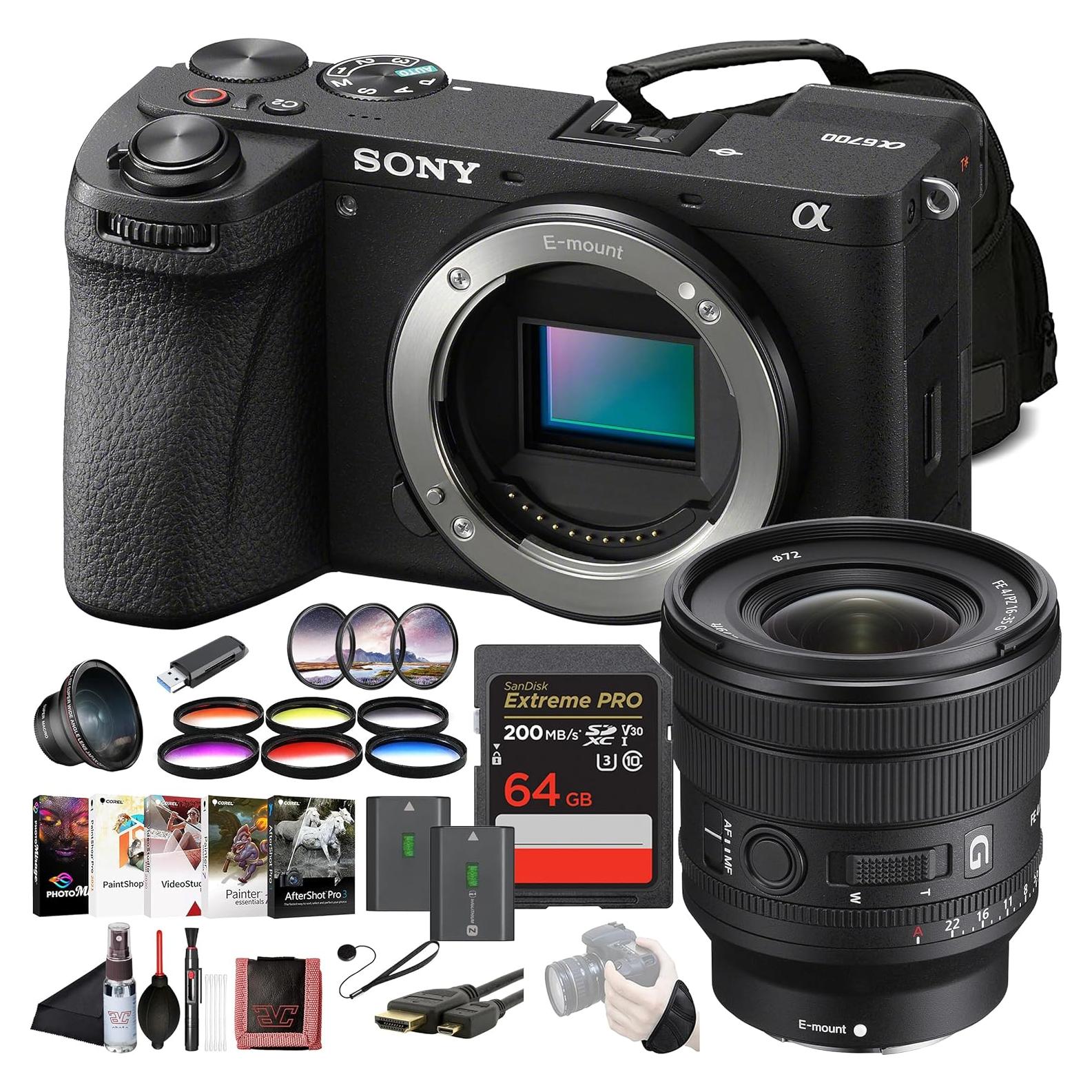 Cámara Sin Espejo Sony a6700 26MP 4K con Lente 16-35mm y Accesorios