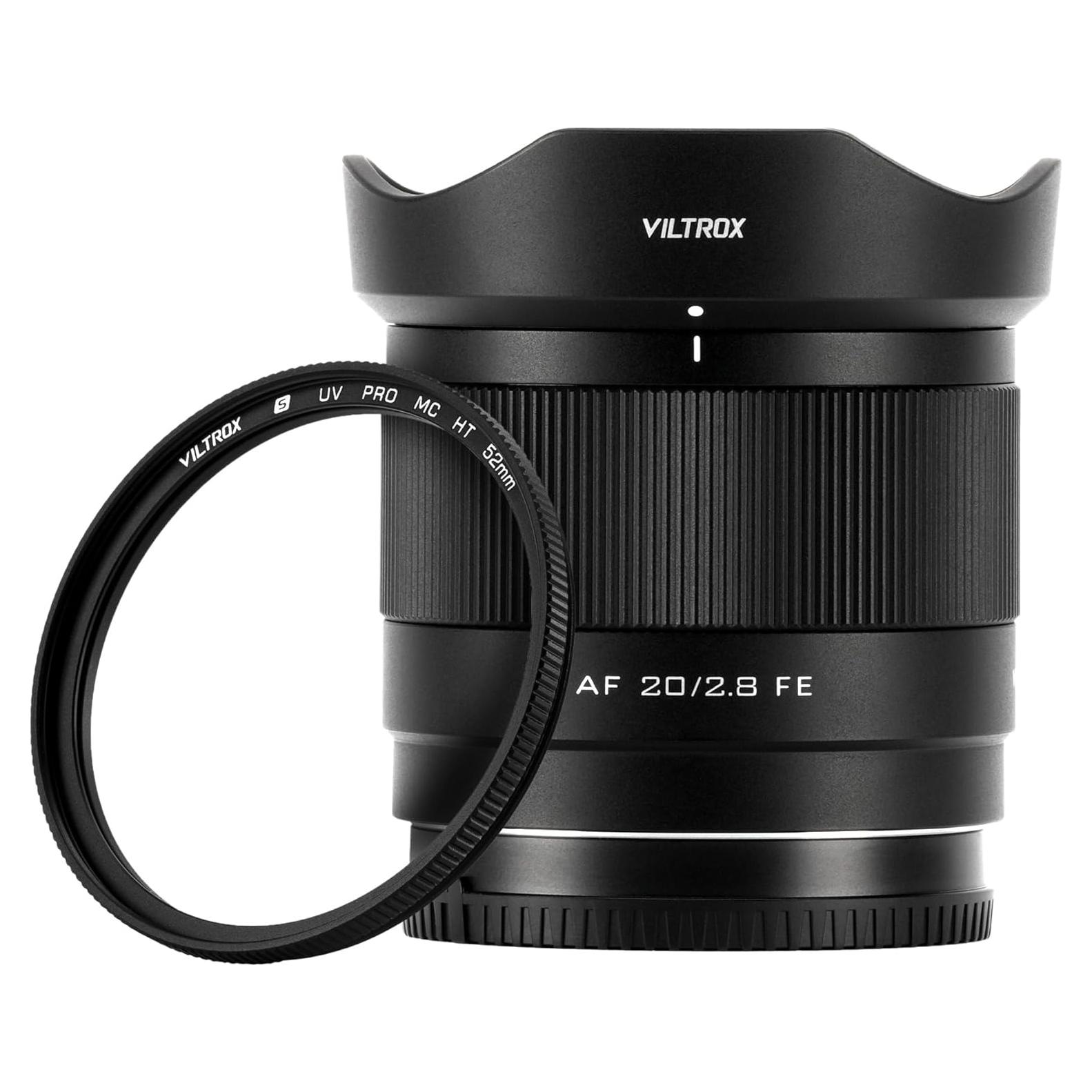 Lente VILTROX 20mm F2.8 E-Montaje + Filtro 52mm para Sony