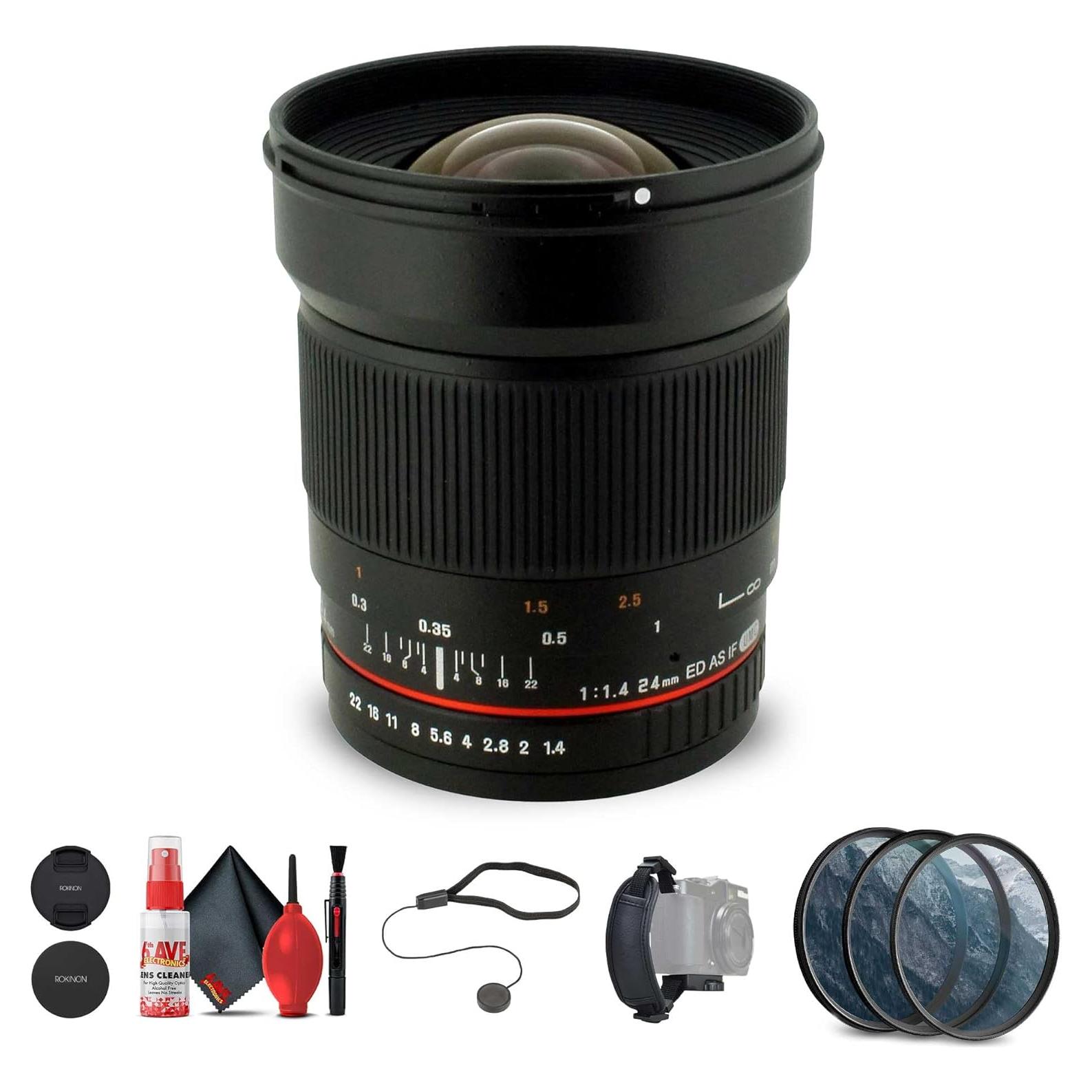 Lente Gran Angular Rokinon 24mm f/1.4 para Olympus 4/3