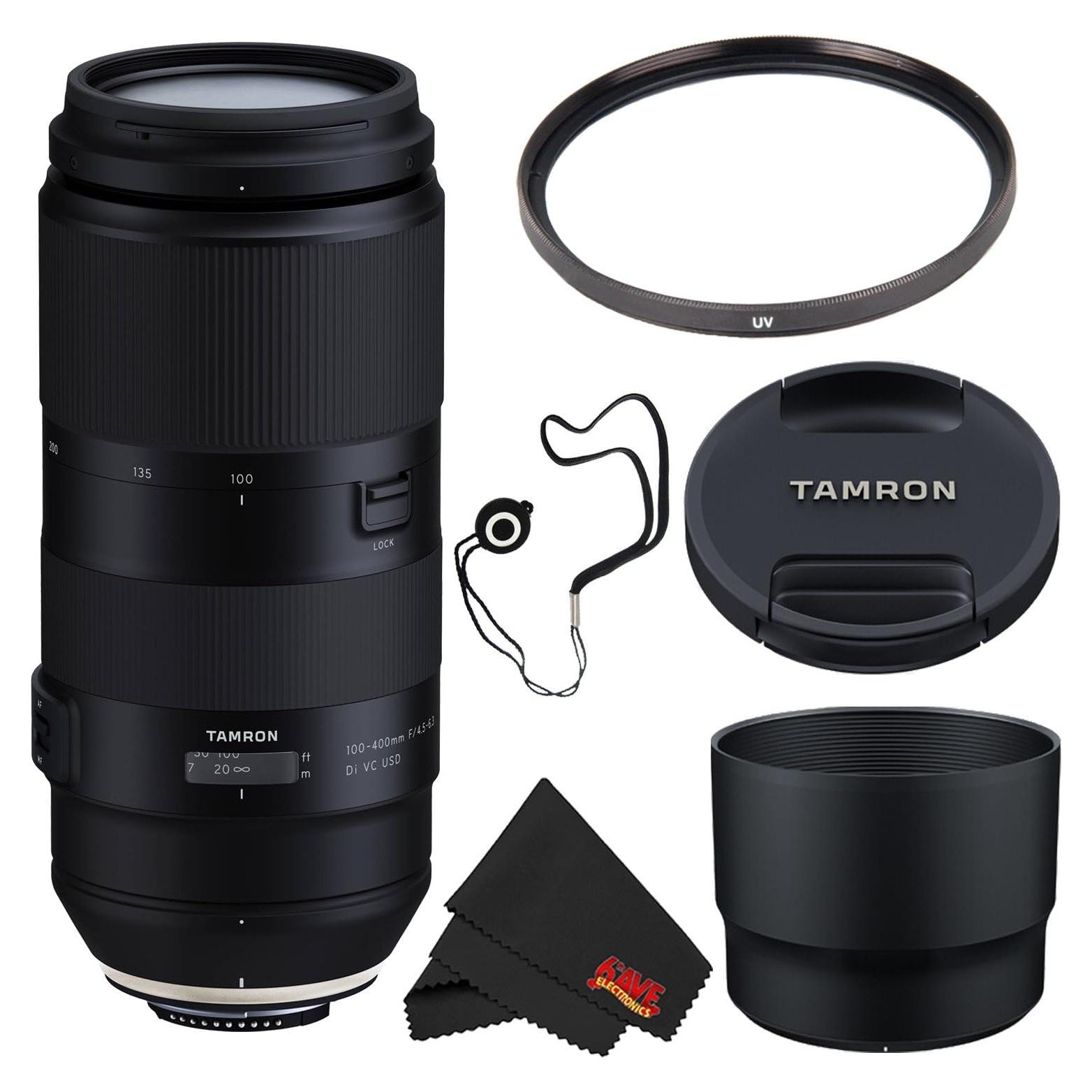Lente Tamron 100-400mm f/4.5-6.3 Di VC USD para Nikon F + Filtro UV 67mm