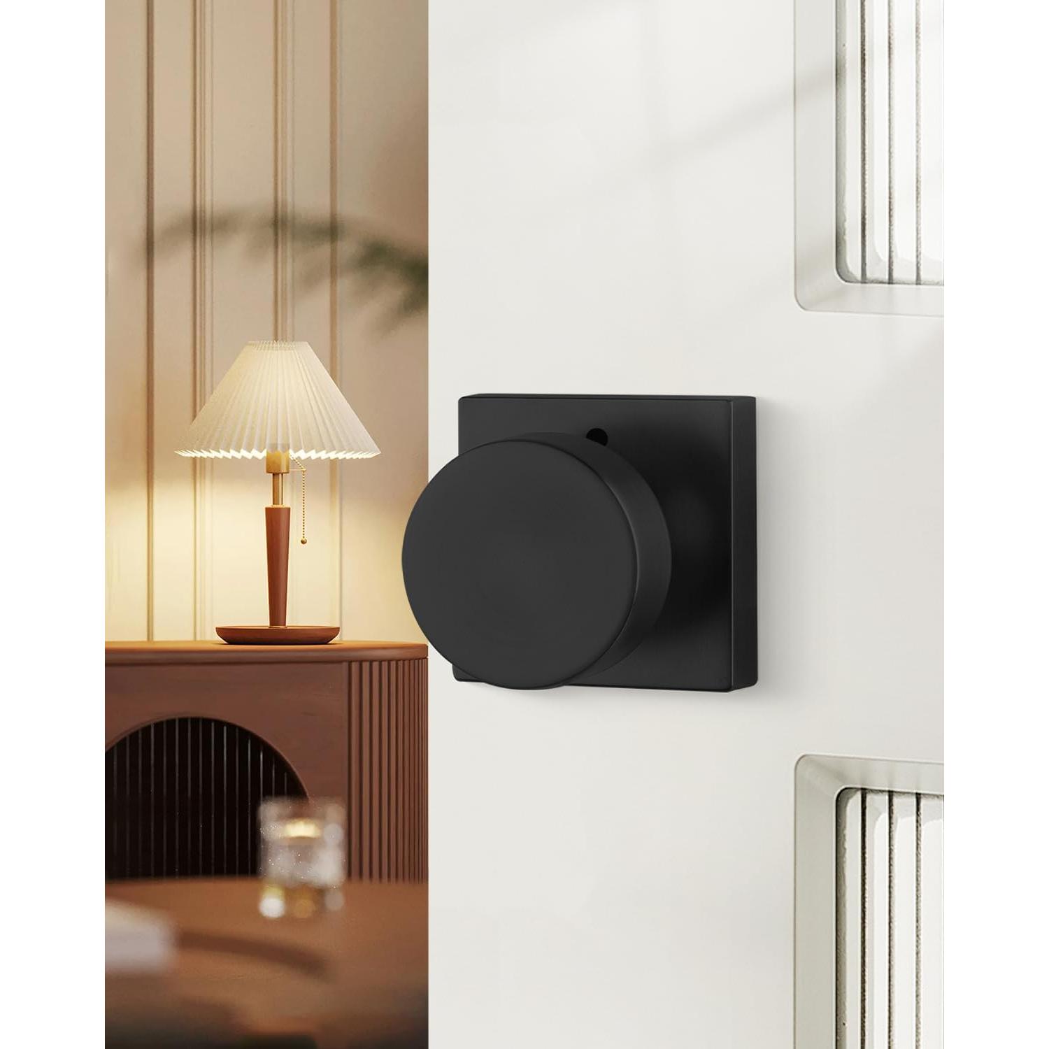 Perillas de Puerta Negras Mate Haidms - 6 Paquete Privacidad