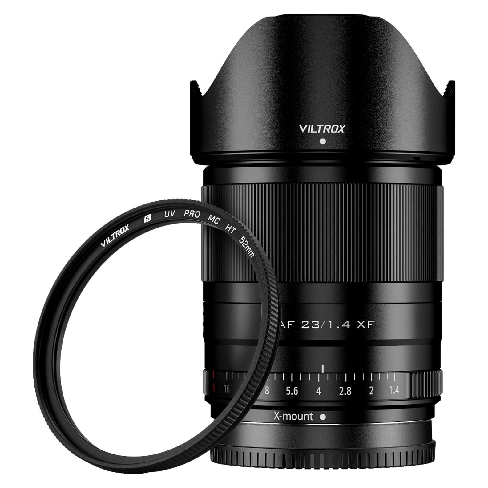 Lente VILTROX 23mm F1.4 Montura X + Filtro 52mm para Fuji