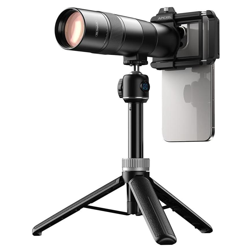 Lente Telefoto HD 30X APEXEL para Smartphones con Trípode