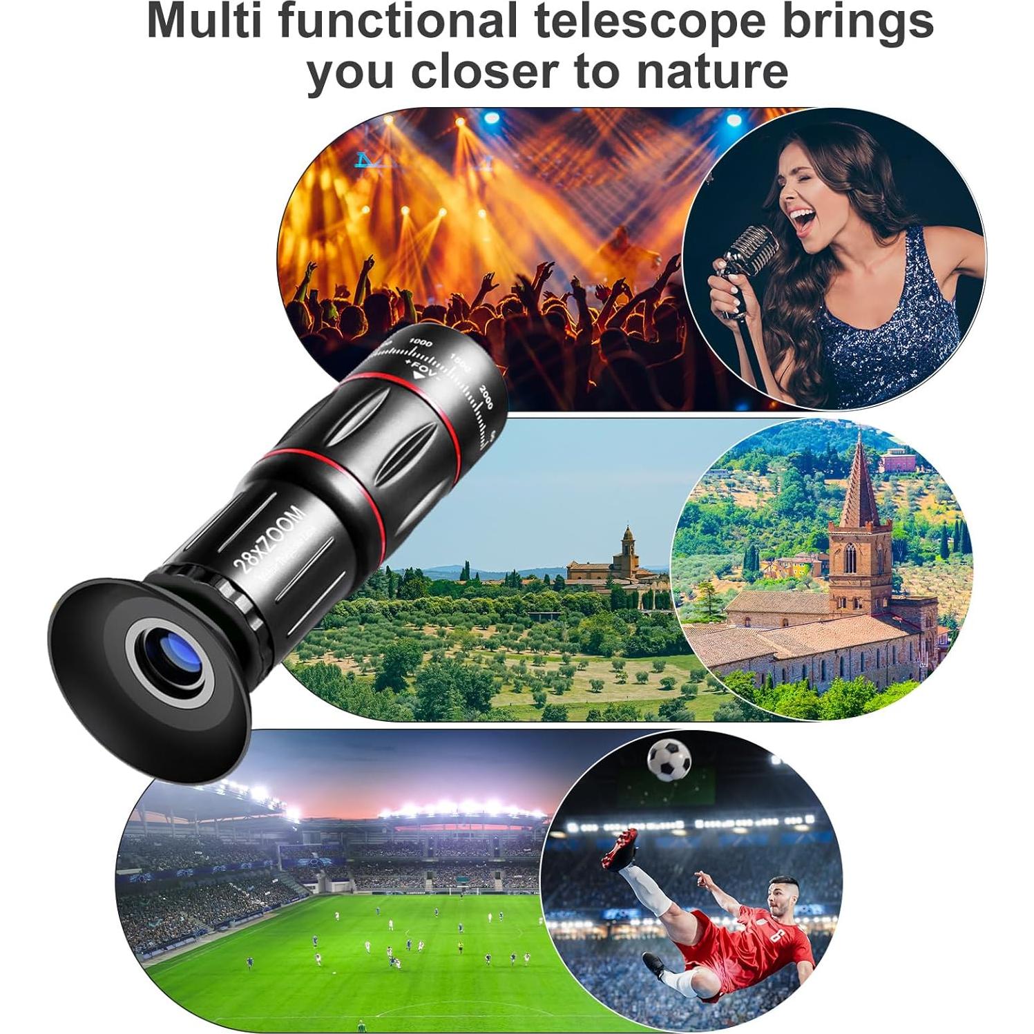 Kit de Lentes de Cámara Telefoto 28X BNIFI para Smartphone