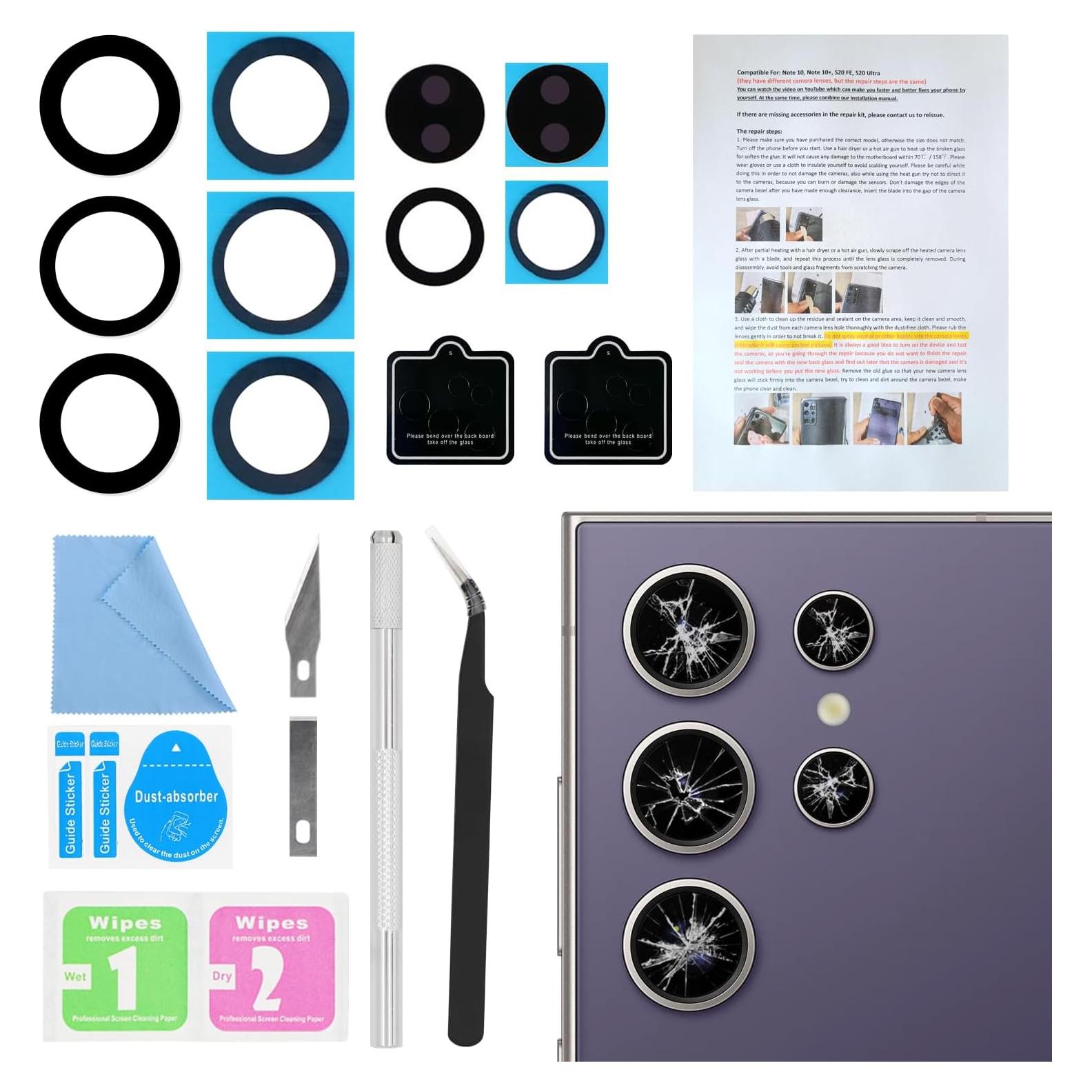 Reemplazo Cristal Lente Cámara Samsung Galaxy S24 Ultra 2PCS