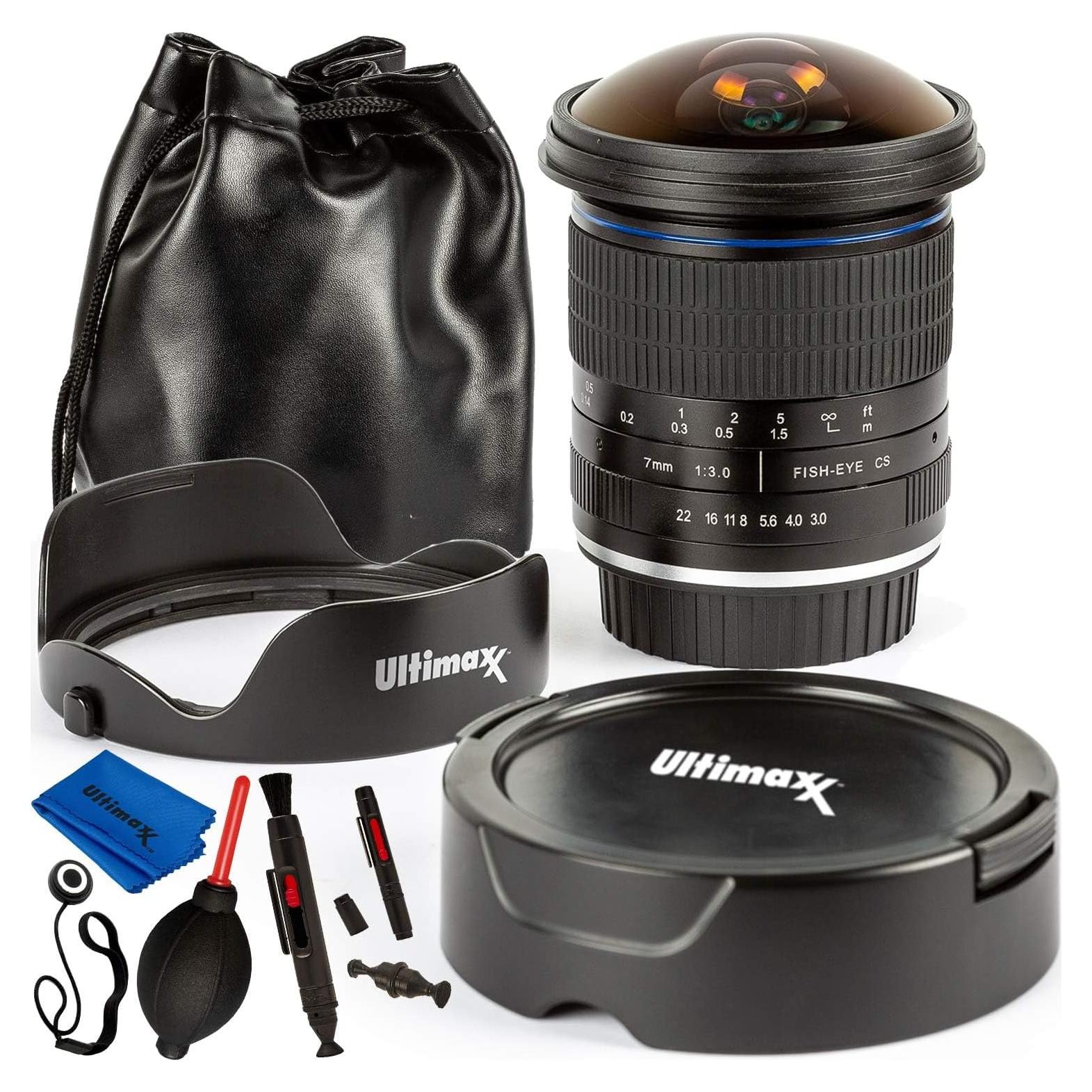 Lente Fisheye Asférico HD 7mm f/3 Ultimaxx para cámaras E