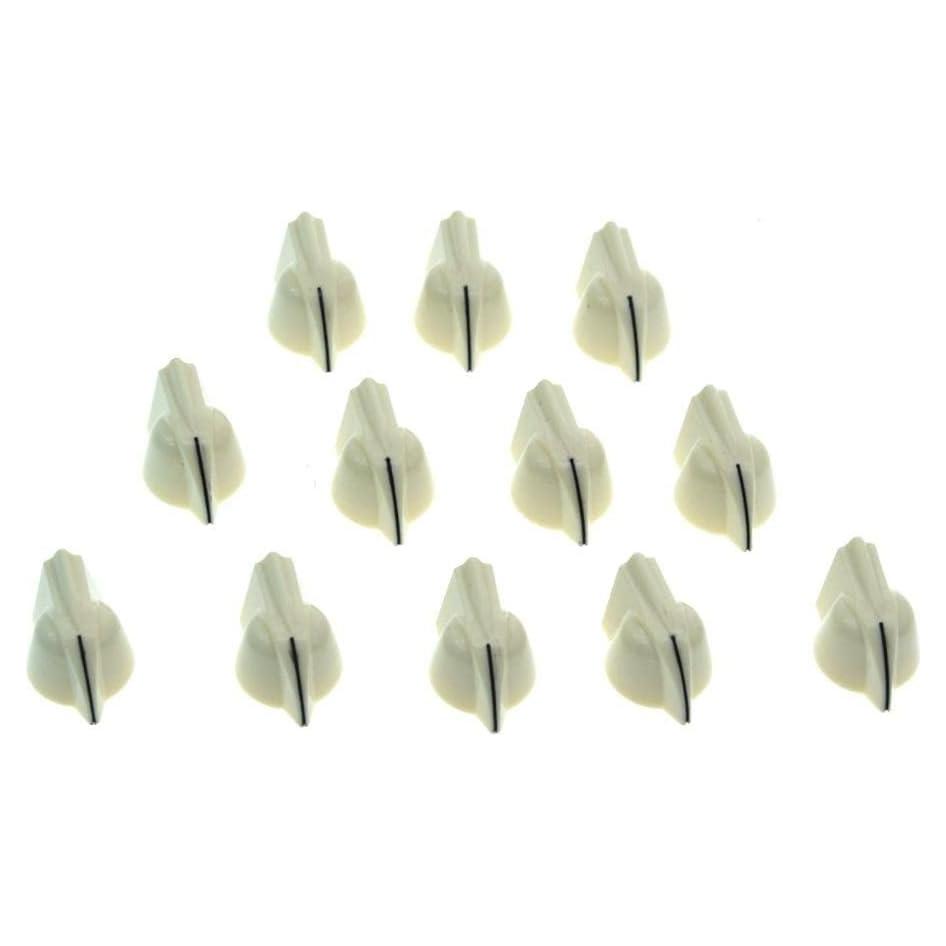 Dopro Perillas de Potenciómetro Mini Vintage 12-Pack Blanco Envejecido