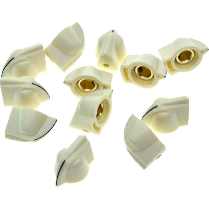 Dopro Perillas de Potenciómetro Mini Vintage 12-Pack Blanco Envejecido
