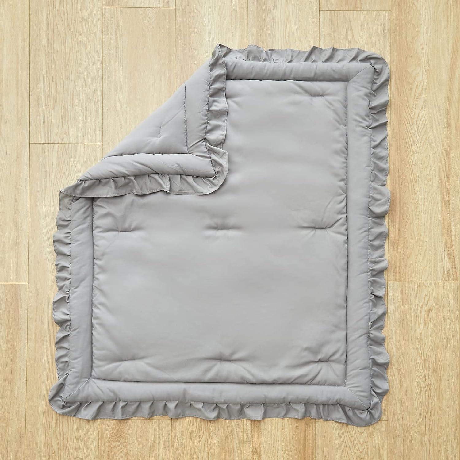 Juego de Ropa de Cuna 3 Piezas Uozzi Gris Acolchado Suave