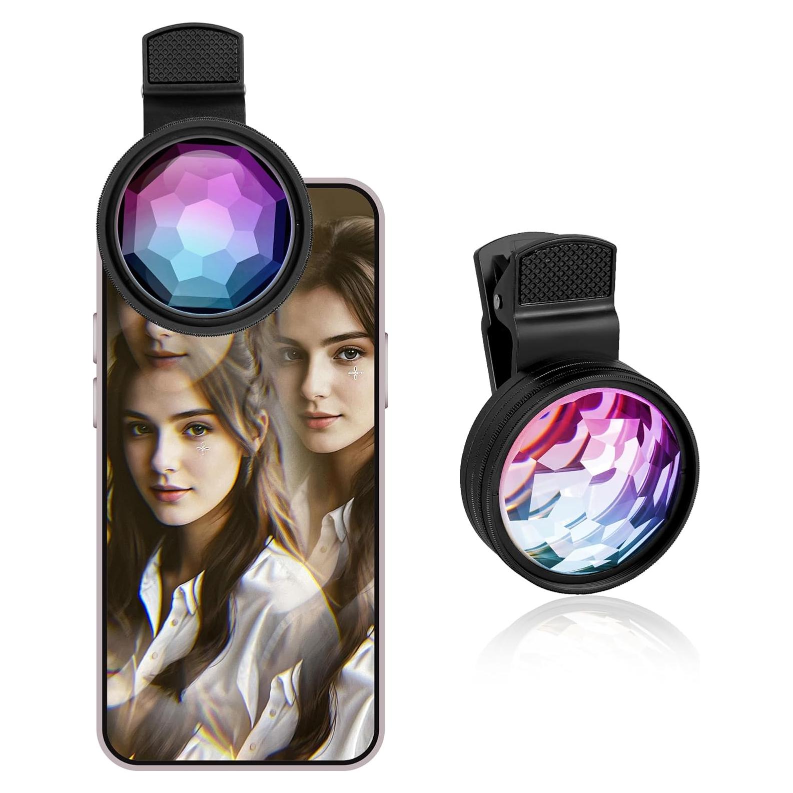 Lente Prisma Kaleidoscopio Clip-On YZOuOZY para Móviles