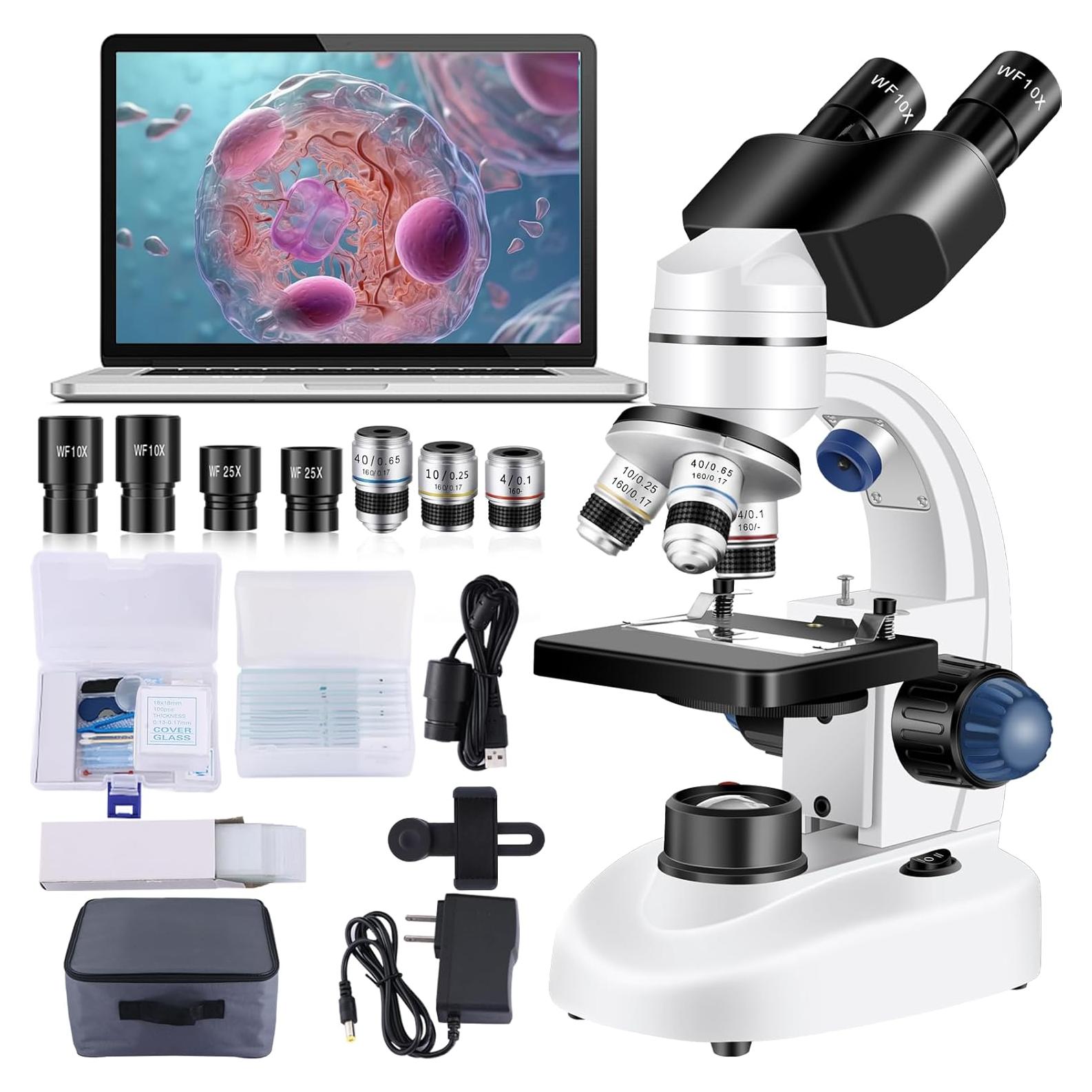 Microscopio Binocular Woehrsh 40X-2000X con Cámara USB