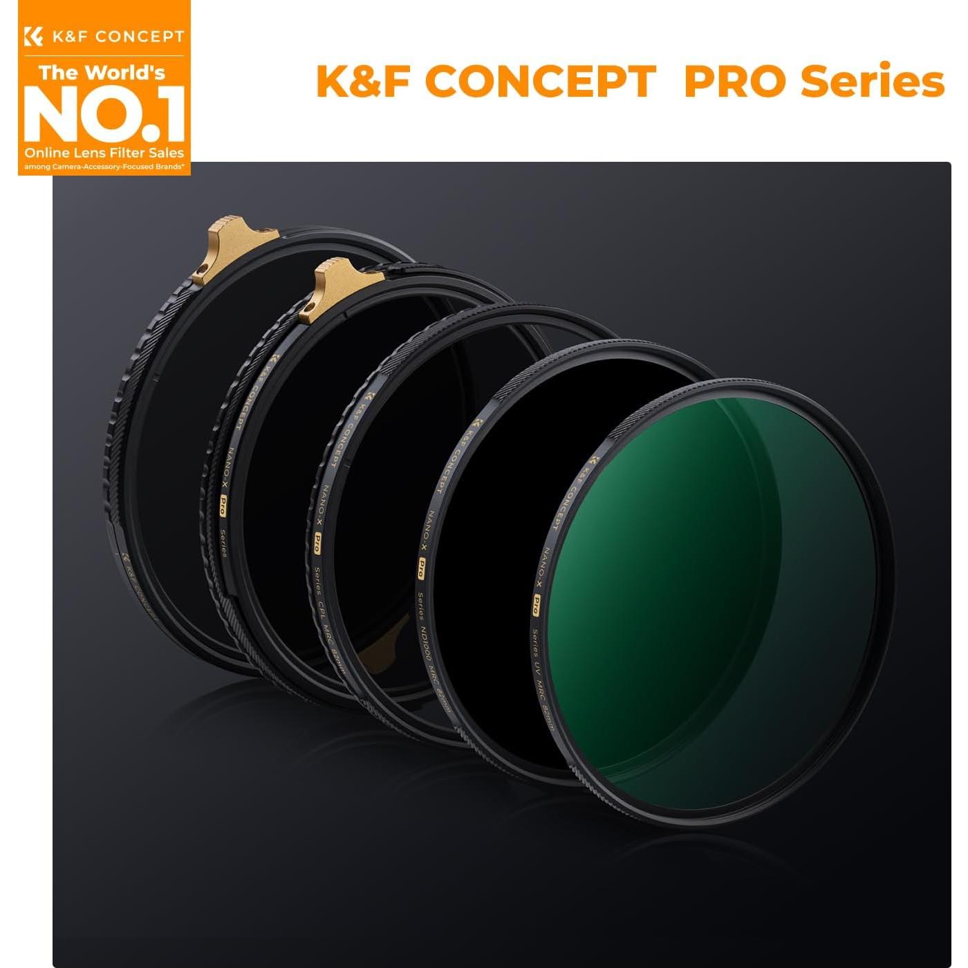 K&F Concept 55mm Circular Polarizers Filter Super Slim with 36 Multi-Layer Coatings, High Definition Circular Polarizing Filter (CPL) Camera Lens Filter (Nano-X PRO Series)