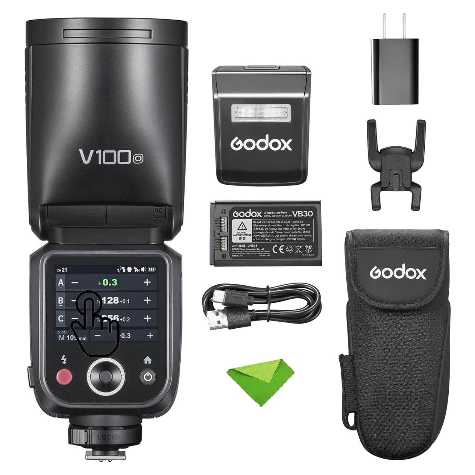 Flash Godox V100-O 100Ws para Cámaras Olympus y Panasonic