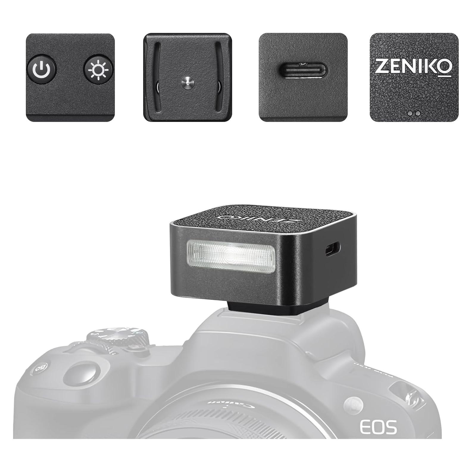Flash Mini Zeniko ZF04 Speedlite 372 Disparos 6500K Negro