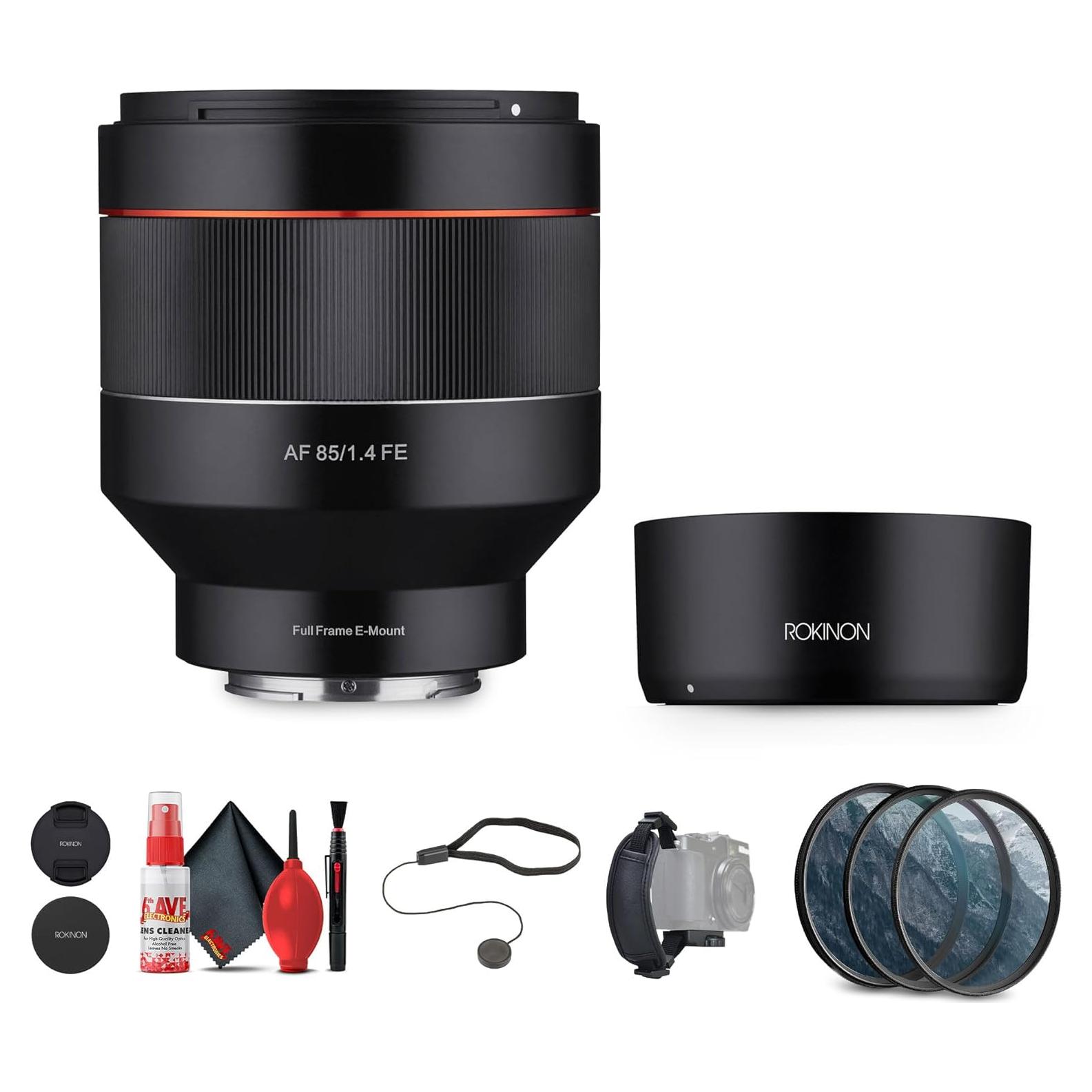 Lente Rokinon AF 85mm f/1.4 para Sony E + Kit de Filtros