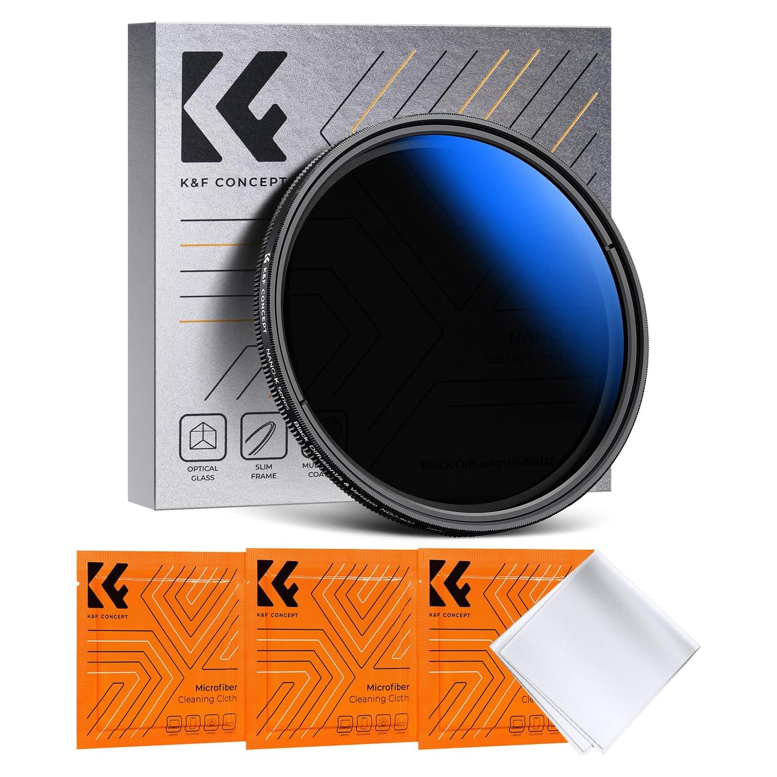 Filtro ND Variable 82mm K&F CONCEPT 2-400 y Difusión 1/4