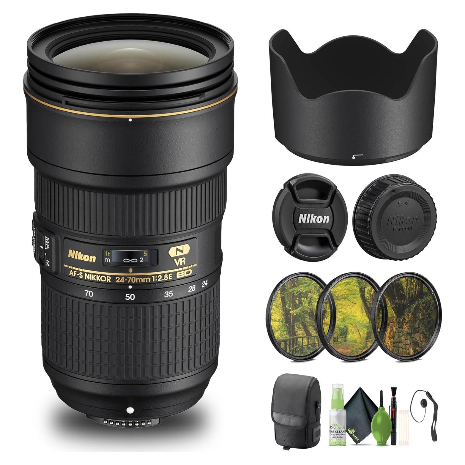 Lente Nikon AF-S NIKKOR 24-70mm f/2.8G ED + Kit de Filtros