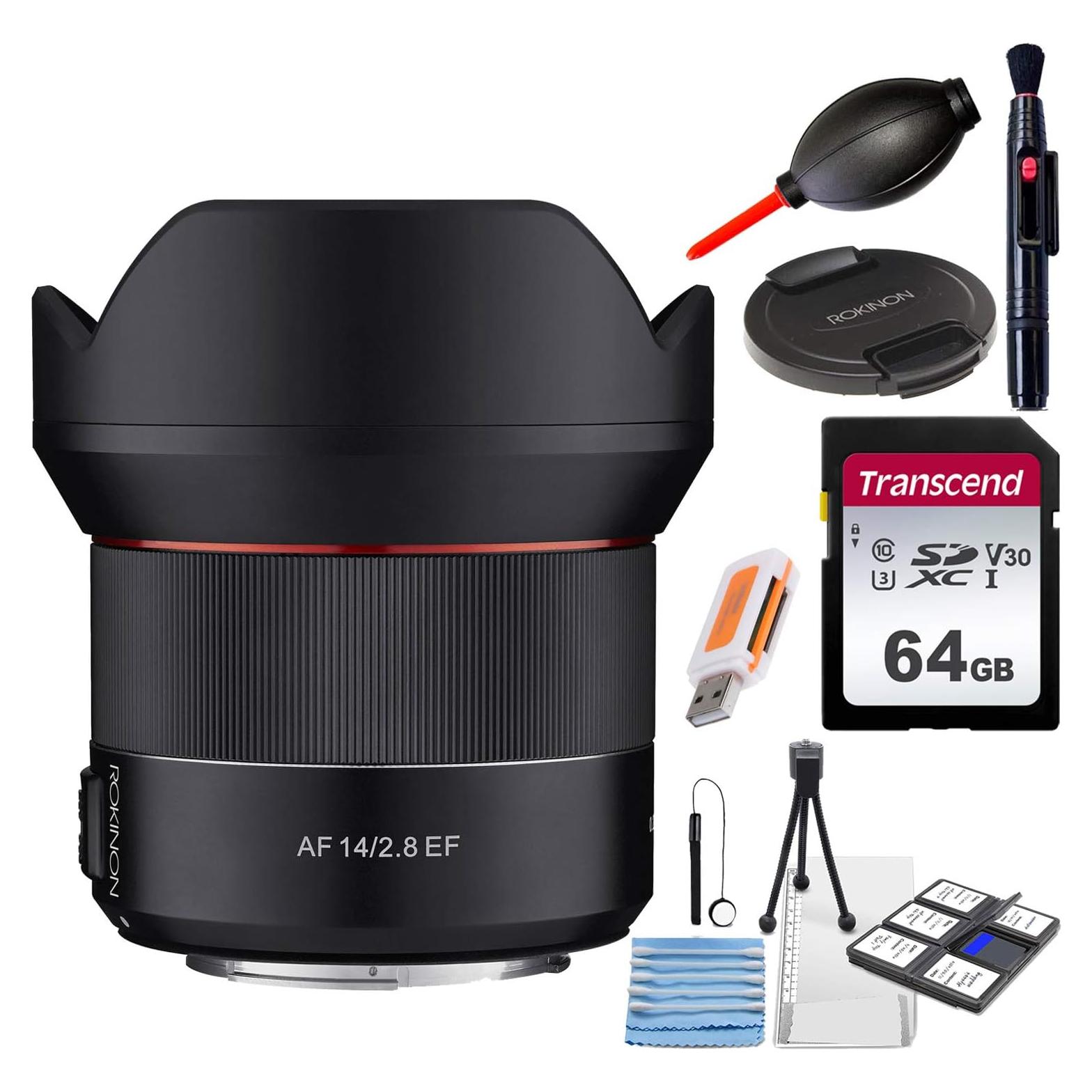 Lente Rokinon AF 14mm f/2.8 para Canon EF + Accesorios