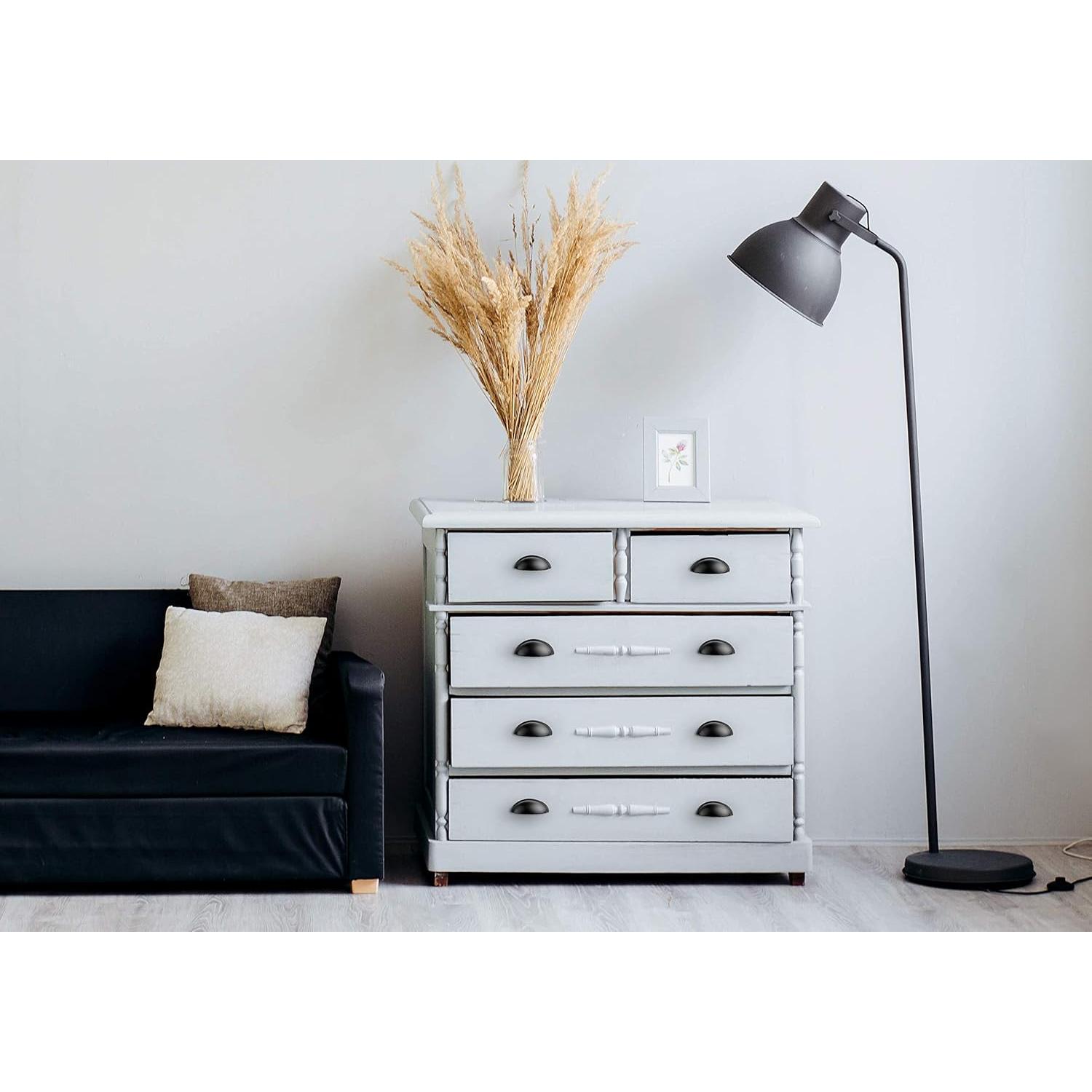 Ravinte 15 Pack 3" Drawer Pulls Flat Black Cabinet Cup Pulls Kitchen Hardware Cabinet Handles Drawer Handles Knobs 3 inch Hole Center