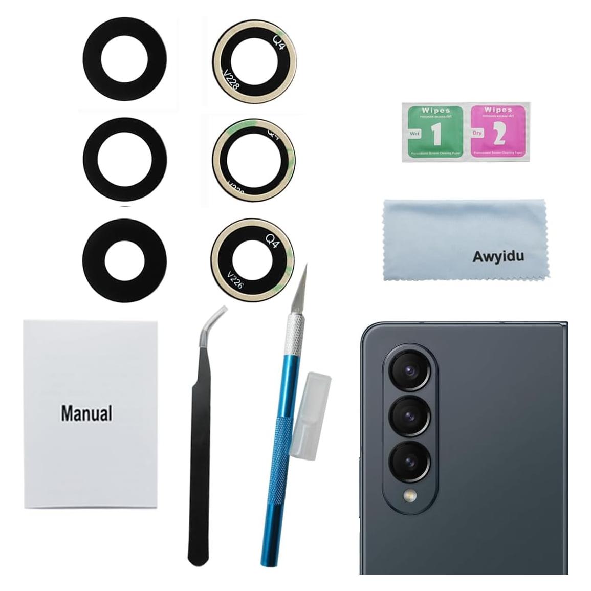 Reemplazo Lente Cámara Trasera OEM 3 Piezas Samsung Galaxy Z Fold 4