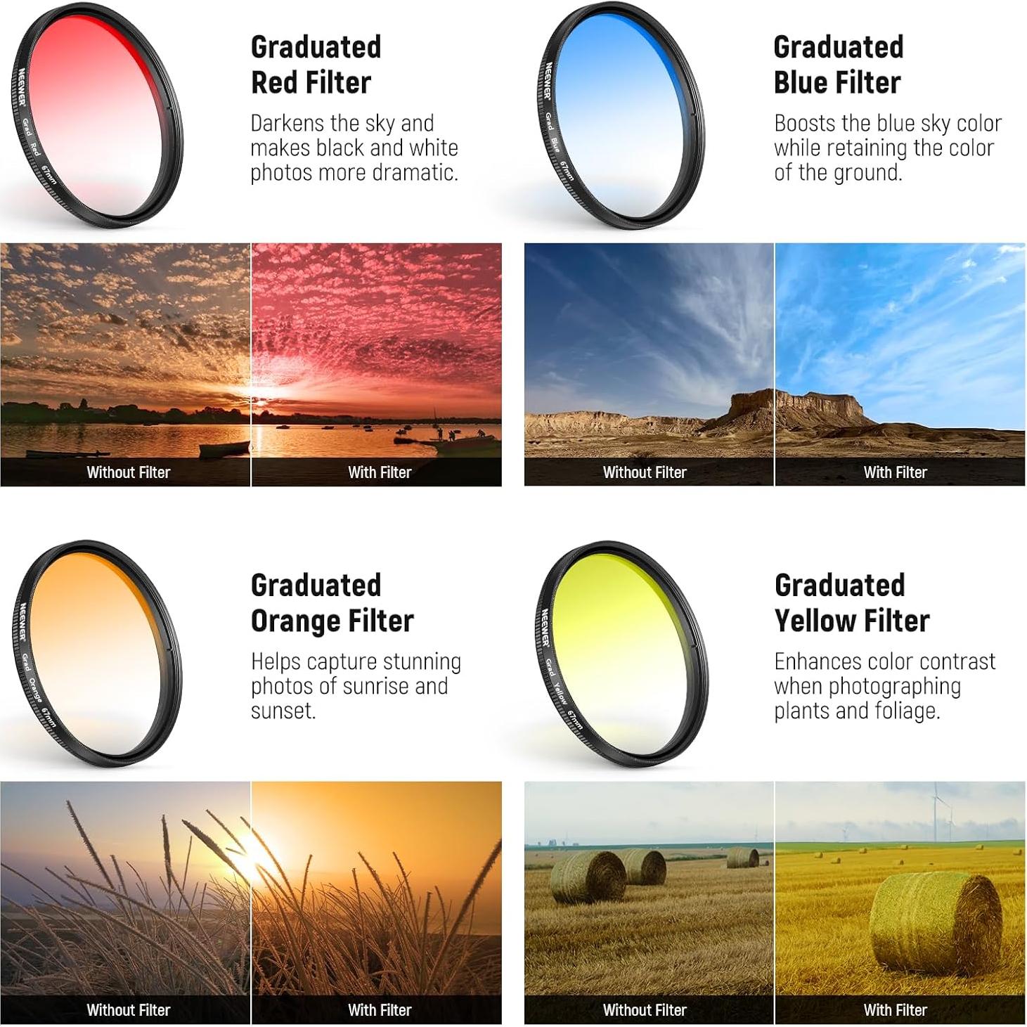 Kit de Filtros NEEWER 67mm 7 Piezas para Teléfonos Móviles