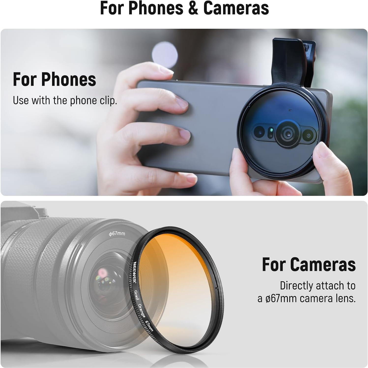 Kit de Filtros NEEWER 67mm 7 Piezas para Teléfonos Móviles