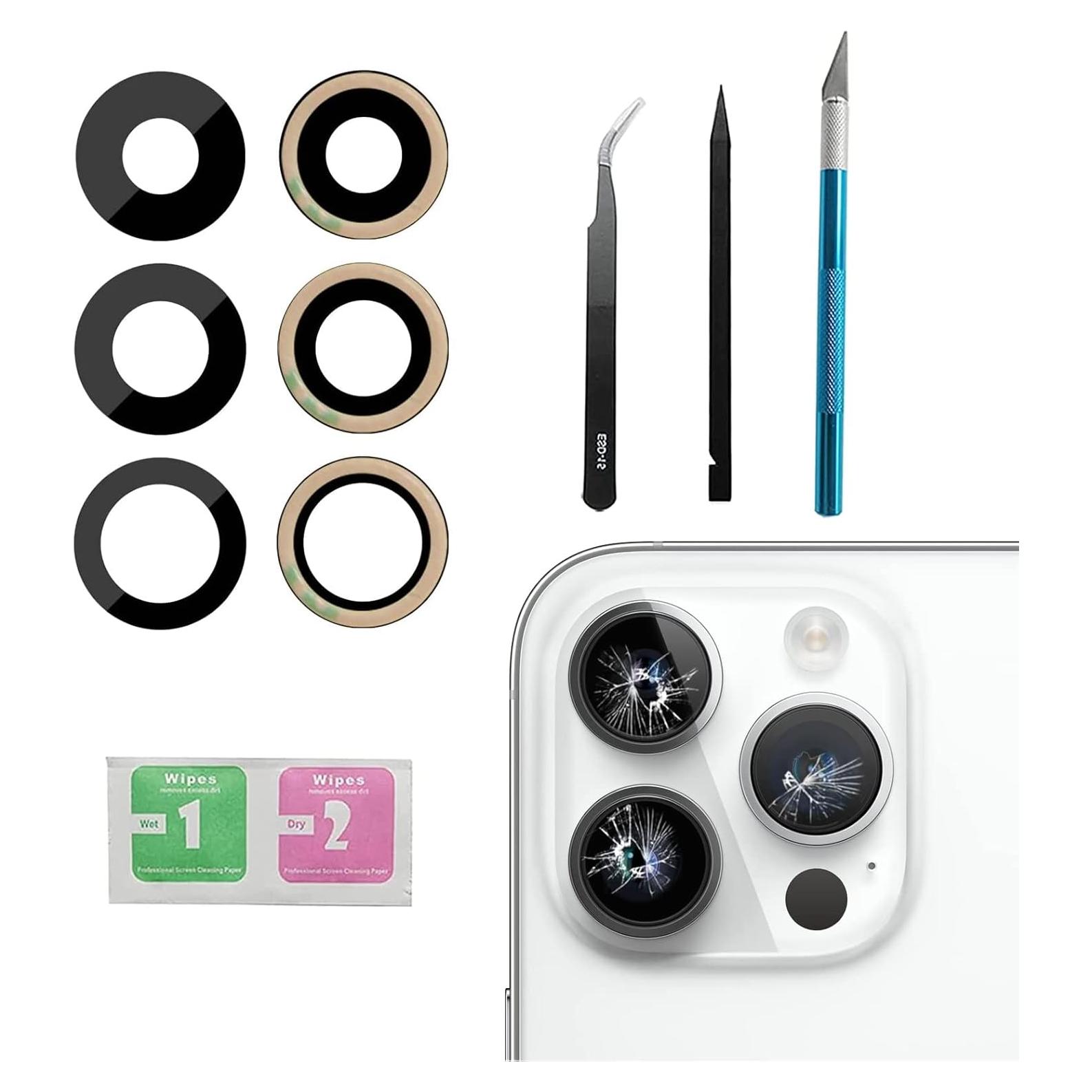 Juego de 3 Lentes de Reemplazo para Cámara iPhone 14 Pro Max