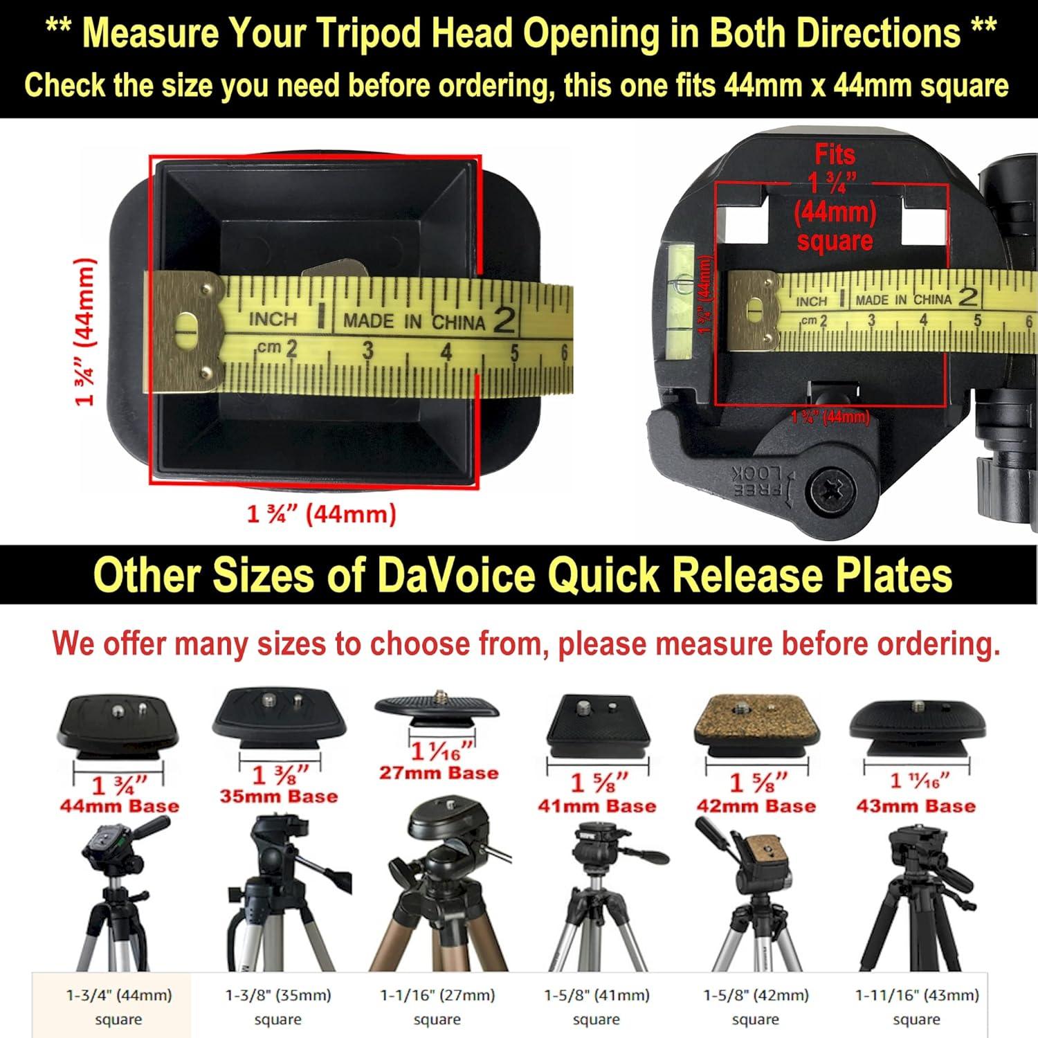 Adaptador de Montaje DaVoice QB-4W para Trípodes 44mm