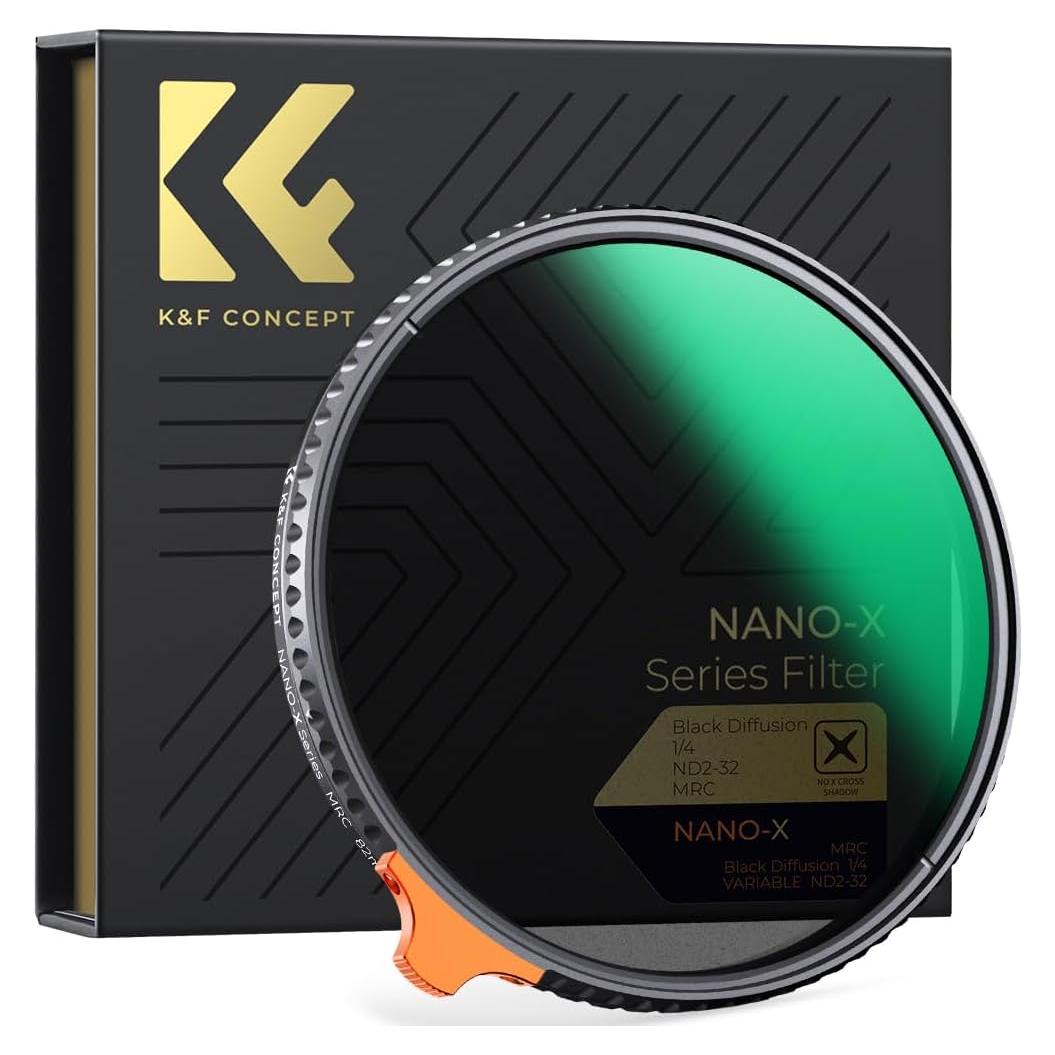 K&F CONCEPT 82mm Black Diffusion 1/4 Effect & Variable ND2-ND32 ND Filter 2-in-1 for Camera Lens with 28 Multi-Layer Coatings (Nano-X Series)