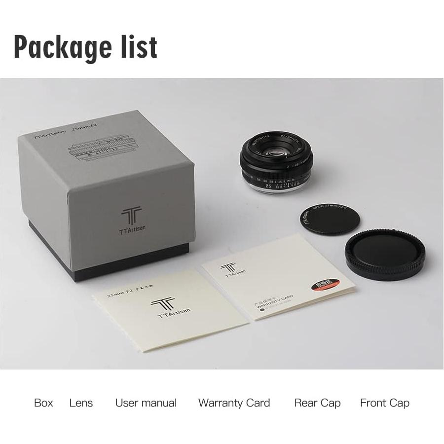 Lente TTArtisan 25mm F2 para Canon RF - Enfoque Manual