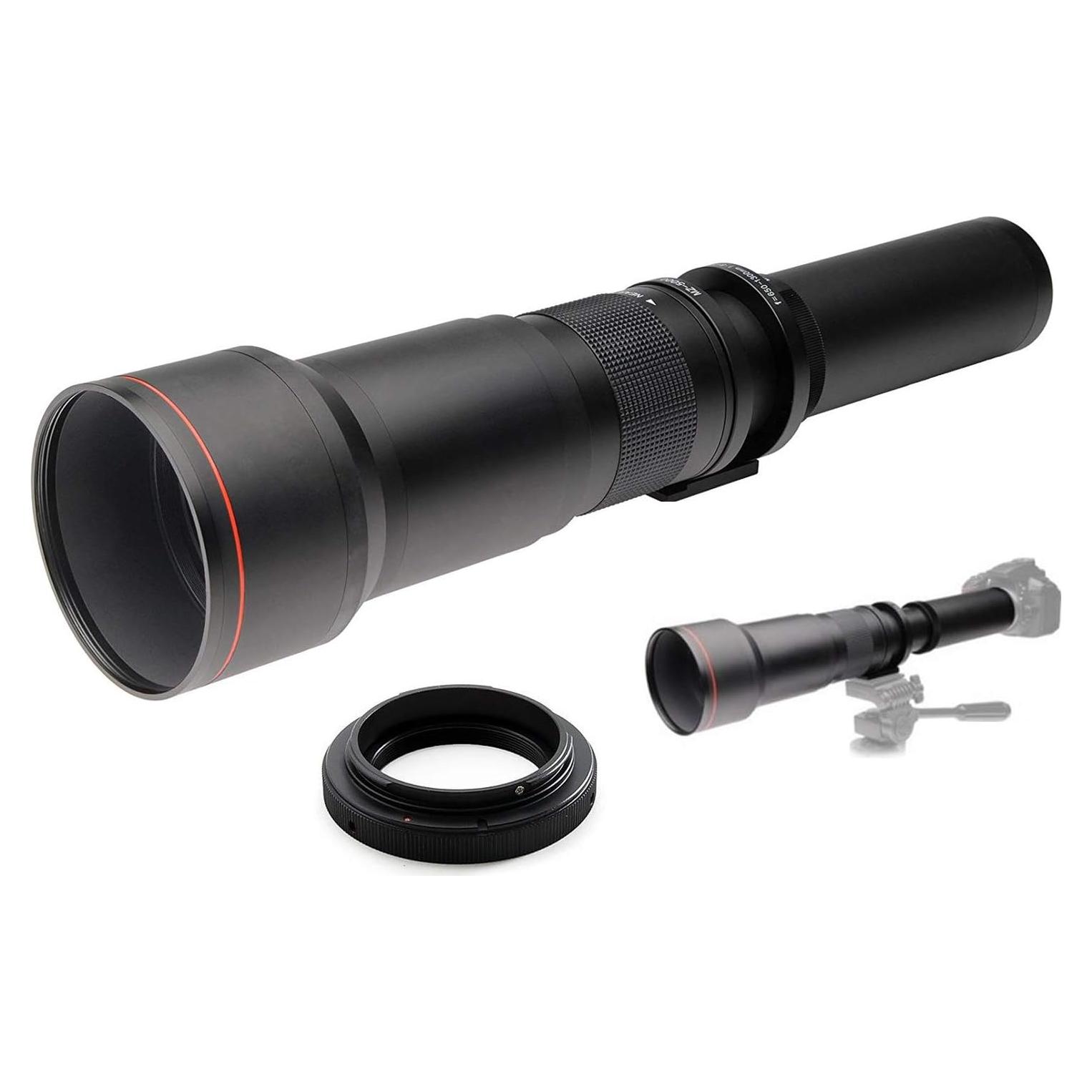 Lente Telefoto Manual 650-1300mm f/8-16 para Canon DSLR