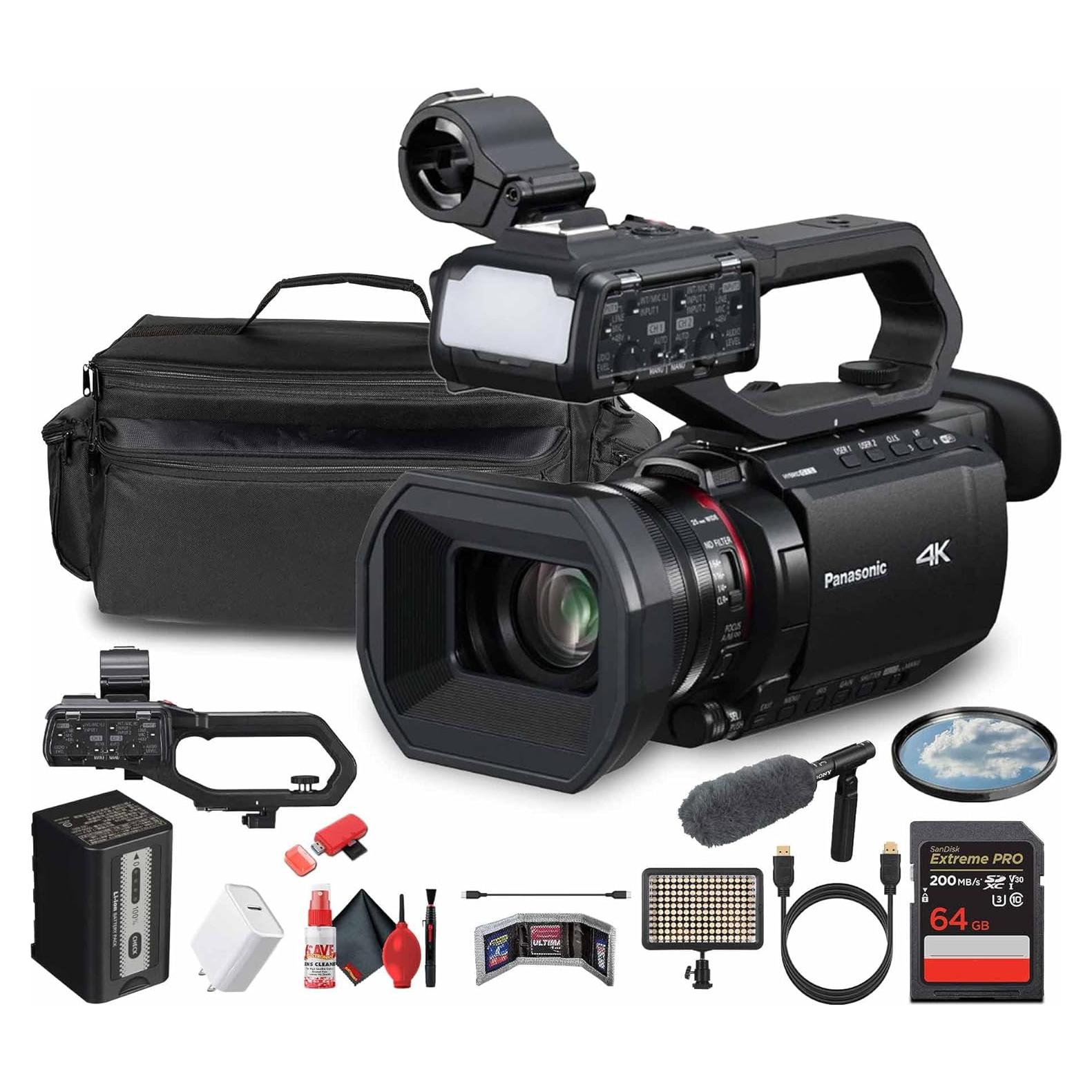 Cámara Panasonic HC-X2100 4K Pro con 24x Zoom y Accesorios