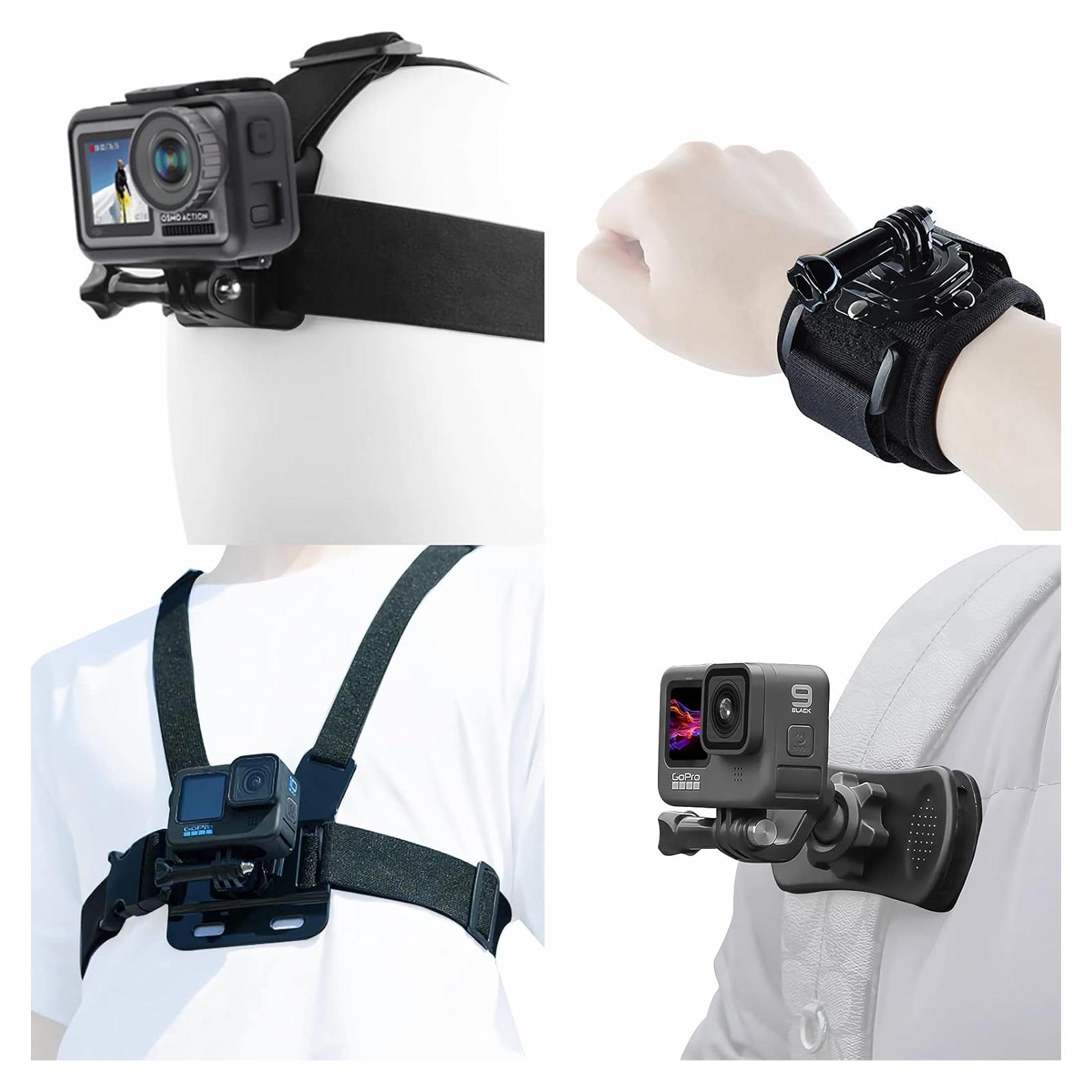 Kit de Accesorios para Insta360 y GoPro - Montura Cabeza, Pecho, Clip