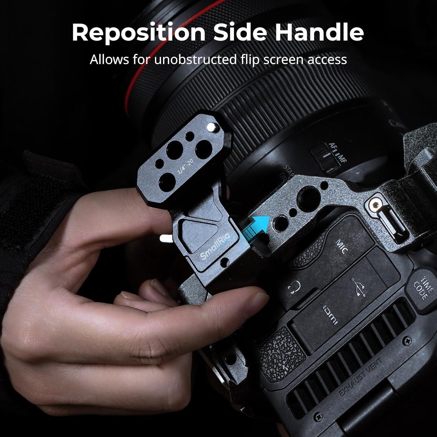 SmallRig Side Handle Extension Adapter Part with NATO Clamp, for NATO Rails, Cages with Built-in NATO Rails, Mounting Plates, with 1/4"-20 Threaded Holes and 1/4"-20 Locating Holes - 4458