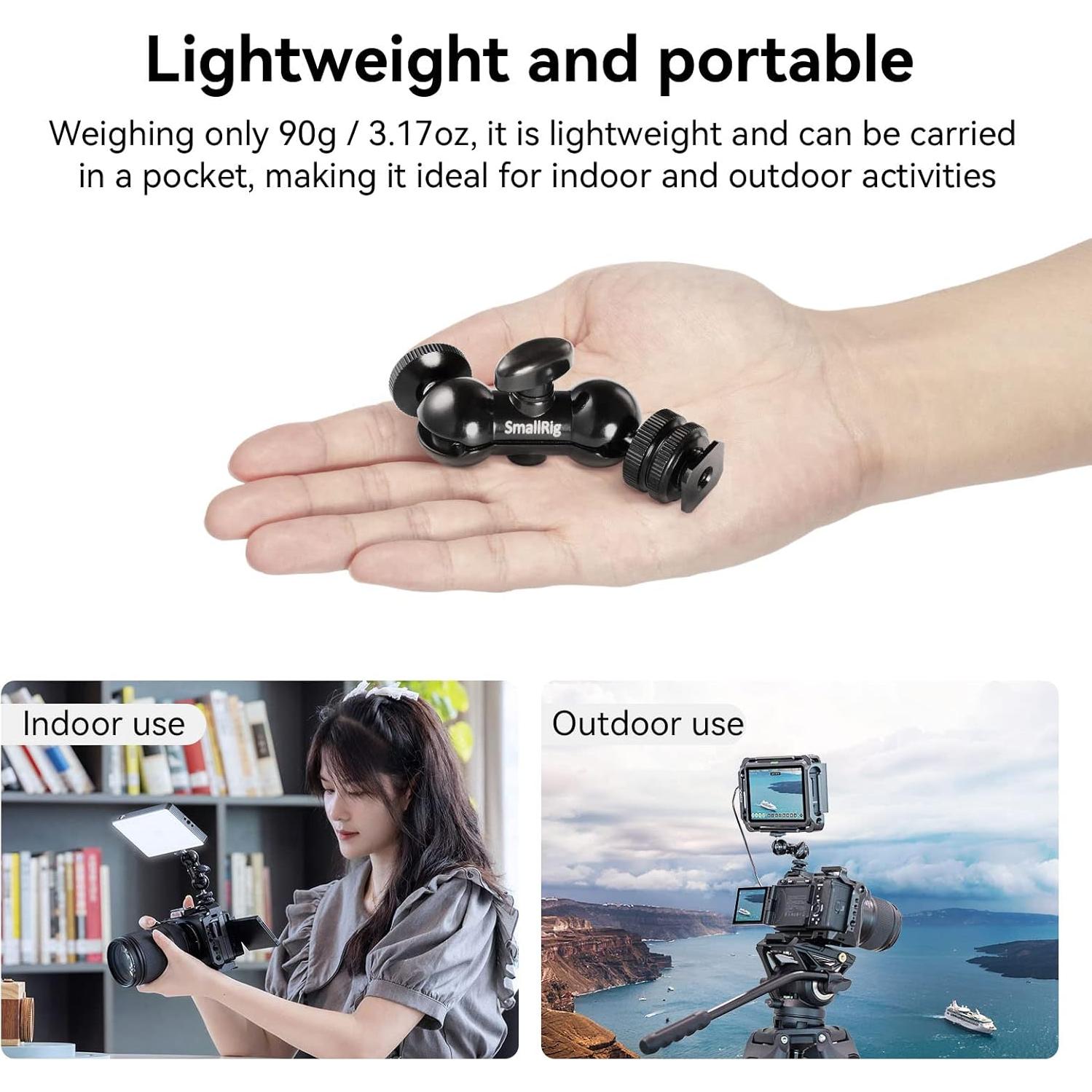 Cabezal de bola SmallRig 1135 con zapata y tornillo 1/4"