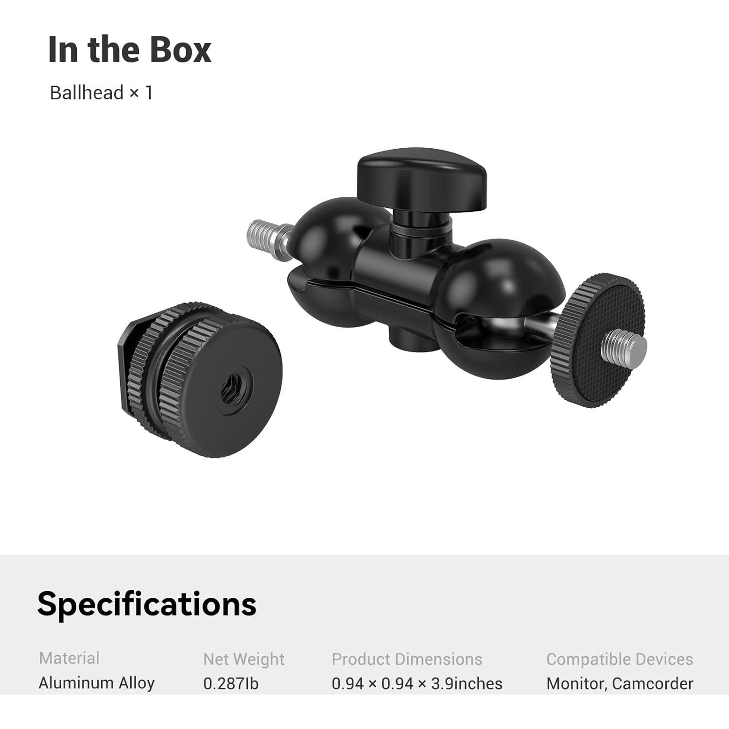 Cabezal de bola SmallRig 1135 con zapata y tornillo 1/4"