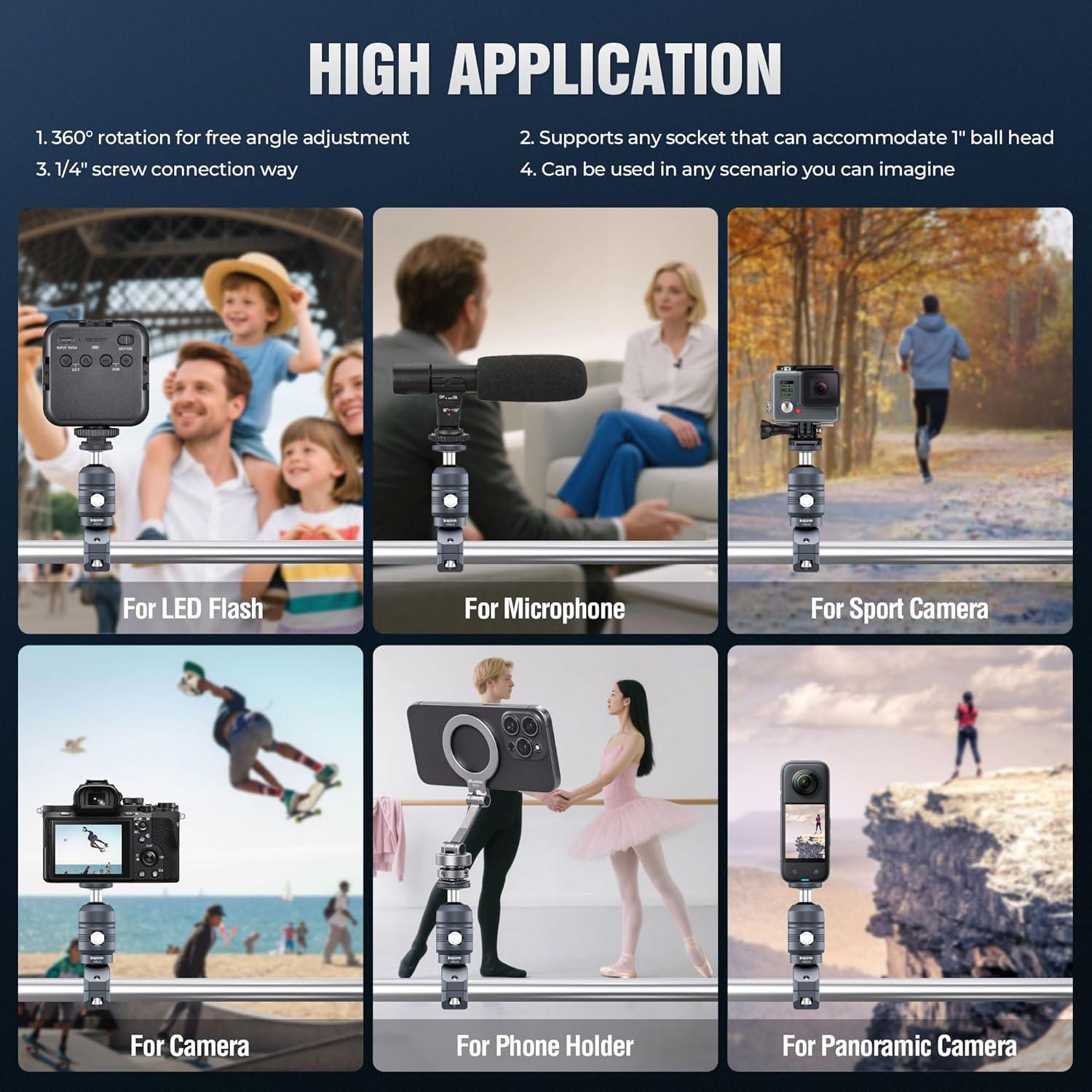 Kit de Soporte para Cámara KAPARNER KCB-8 Ajustable 0.87-1.26"