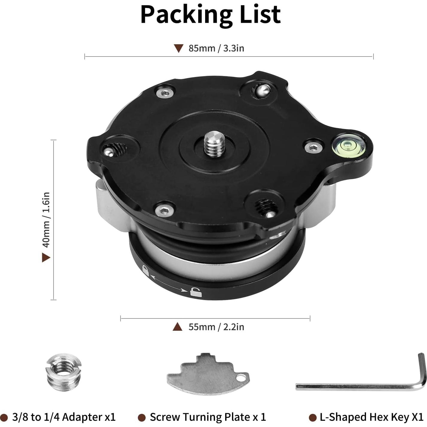 Cabezal de Nivelación de Trípode Cayer, Aluminio 55 mm, 6 kg
