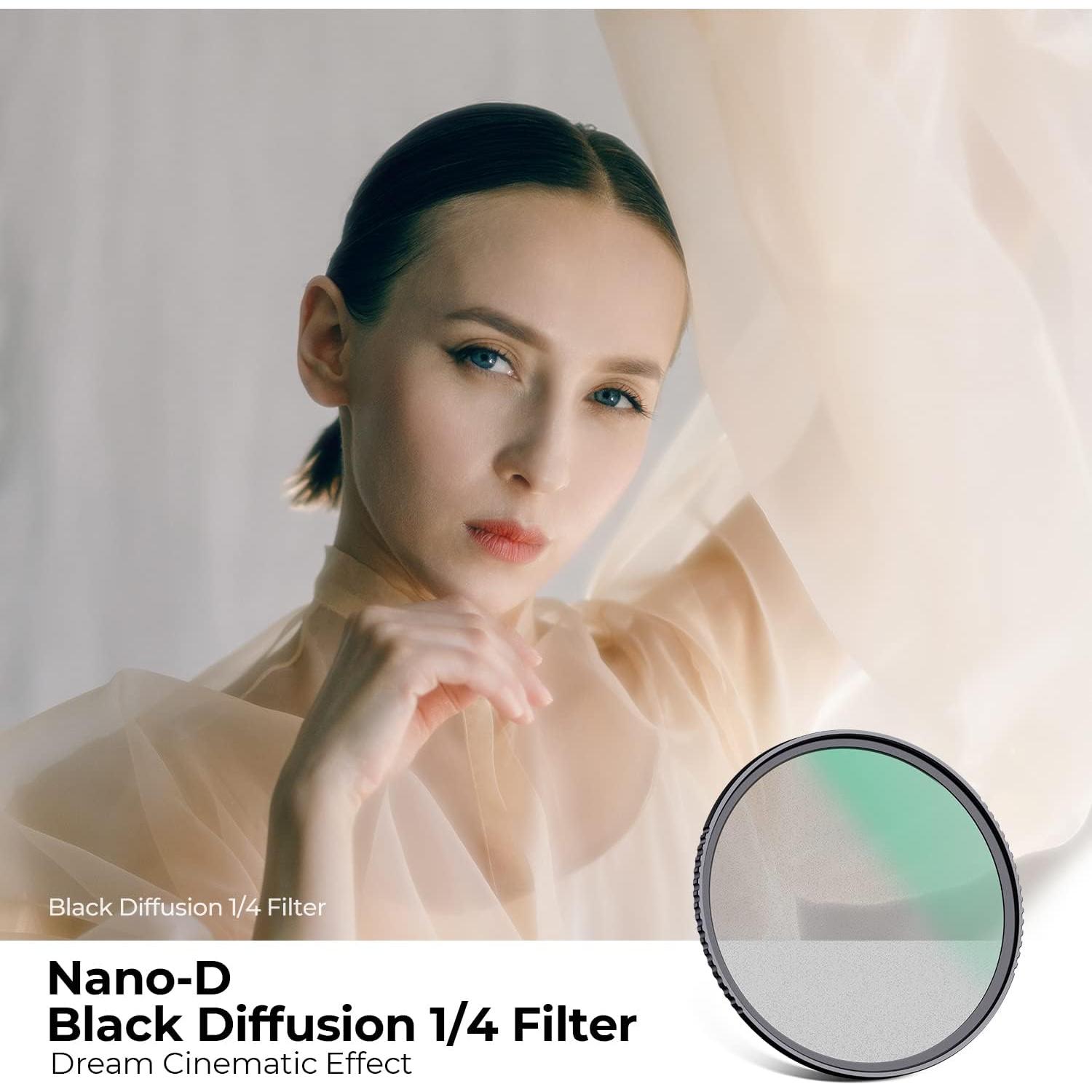 Filtro de Difusión Negra 1/4 K&F Concept 58mm Impermeable