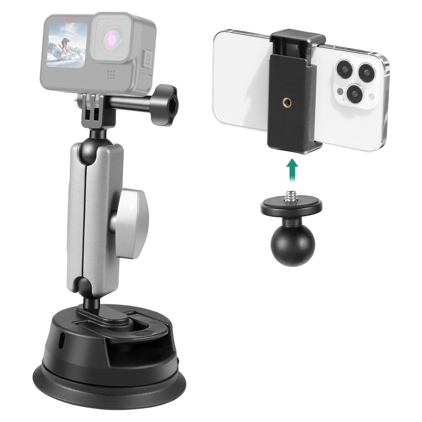 Soporte de Ventosa PULUZ para Cámara y Teléfono Ajustable 360°