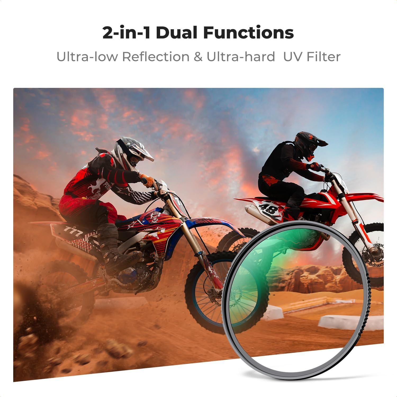 K&F CONCEPT 82mm Shockproof & Ultra Low Reflectivity MCUV Lens Protection Filter, 28 Multi-Coated Waterproof Scratch Resistant HD UV Camera Lens Filter (Nano-X Series)