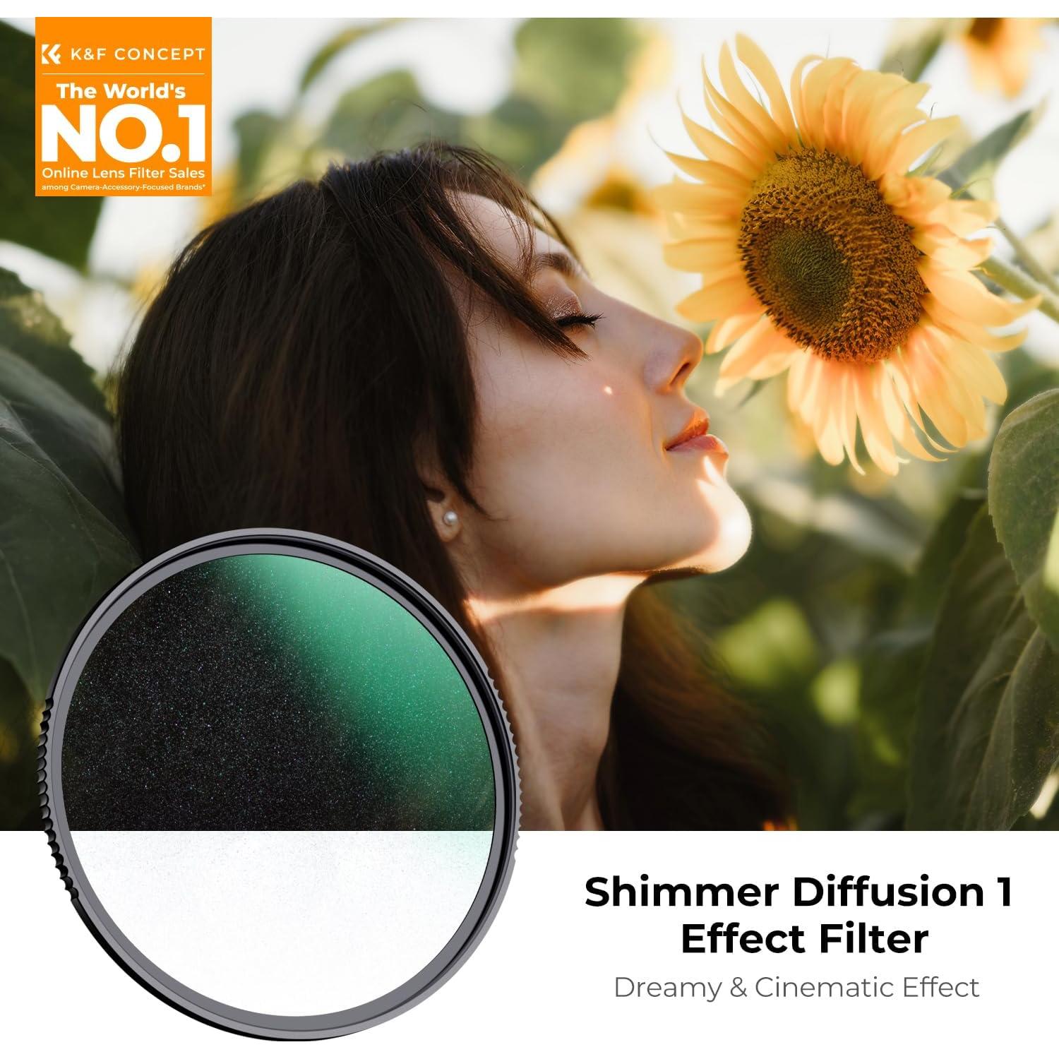 Filtro de Difusión Brillante K&F Concept 52mm Efecto Glimmer