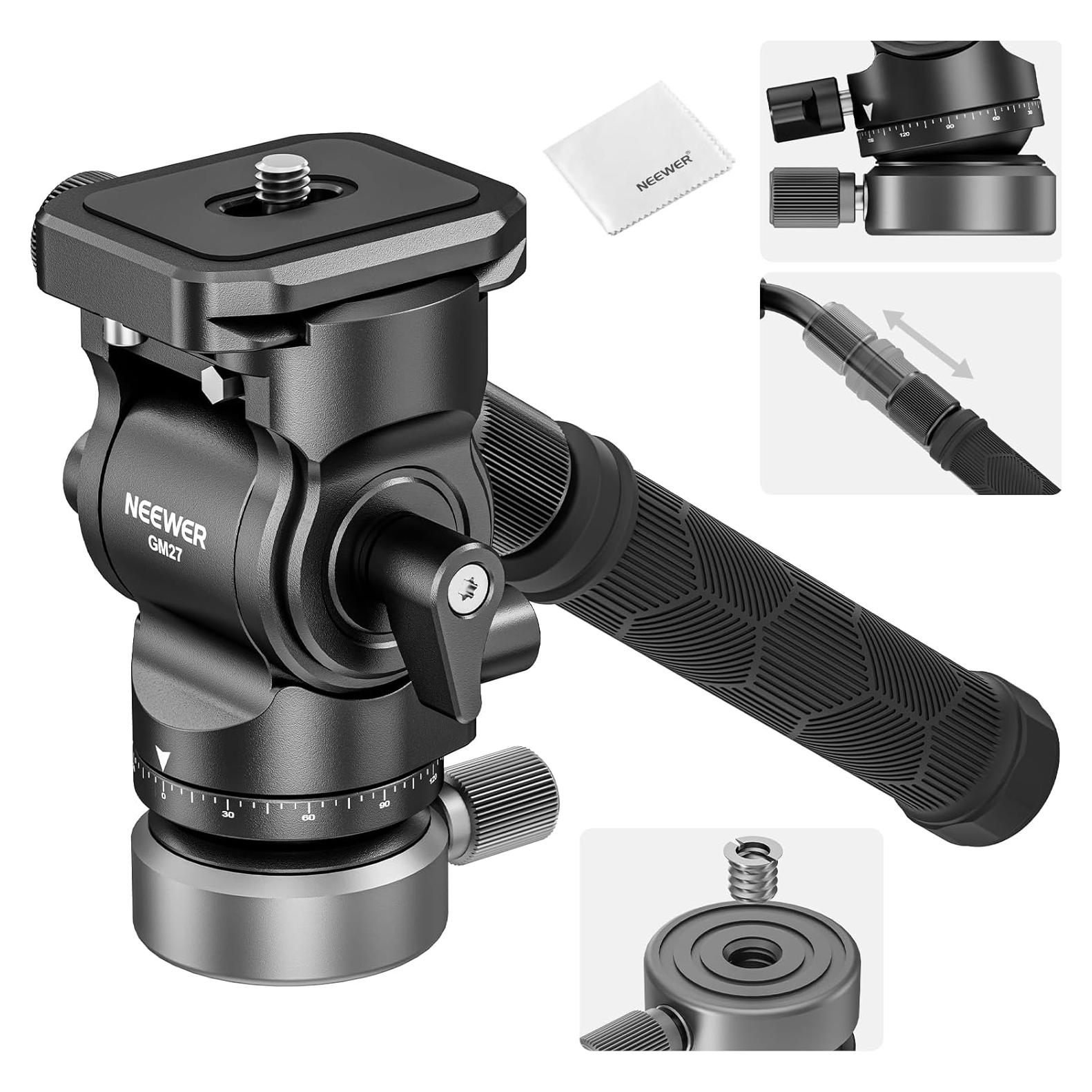 Trípode Fluido NEEWER GM27 con Base de Nivelación y Mango Telescópico