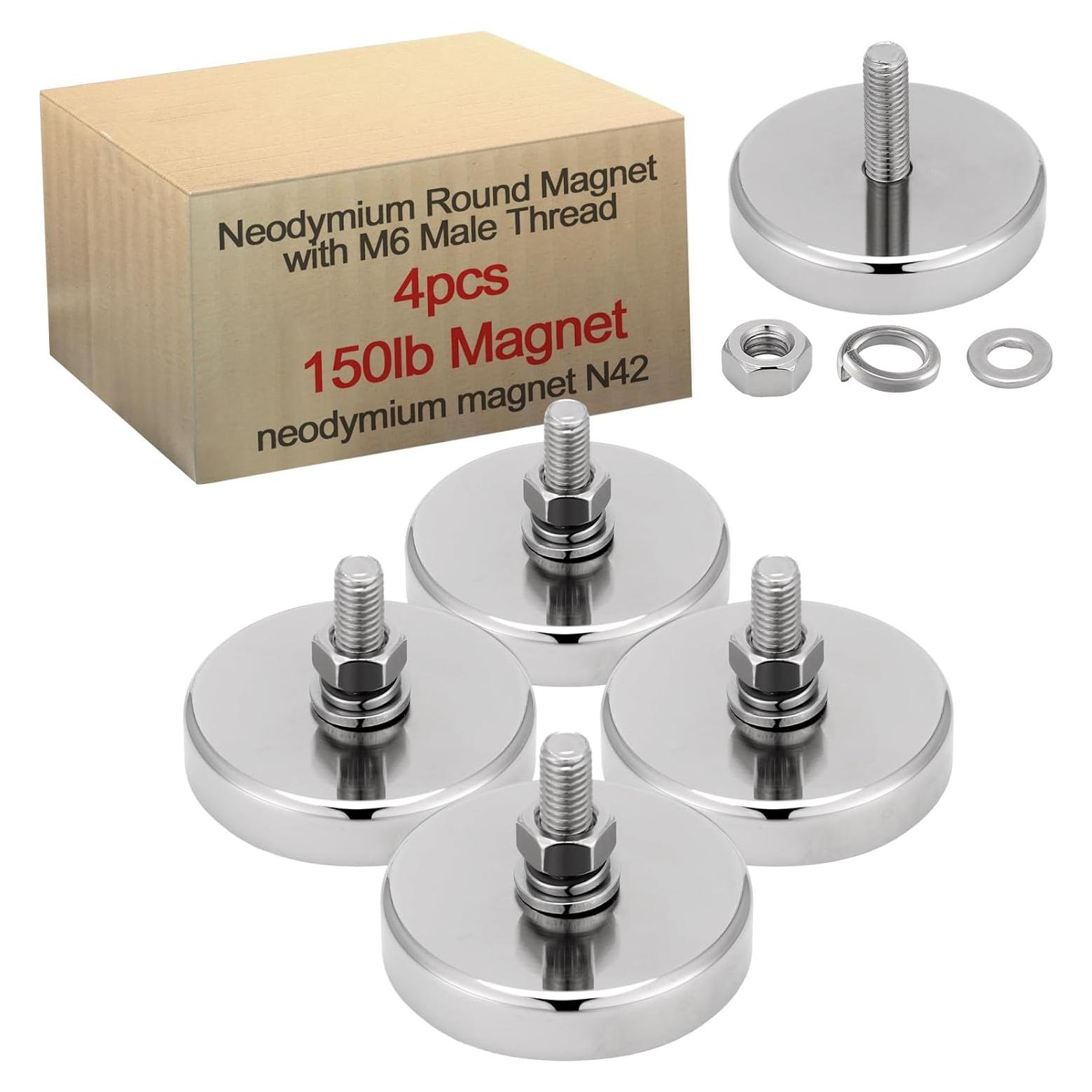 Imán Redondo Neodimio Flutesan 4 Piezas 68kg M6