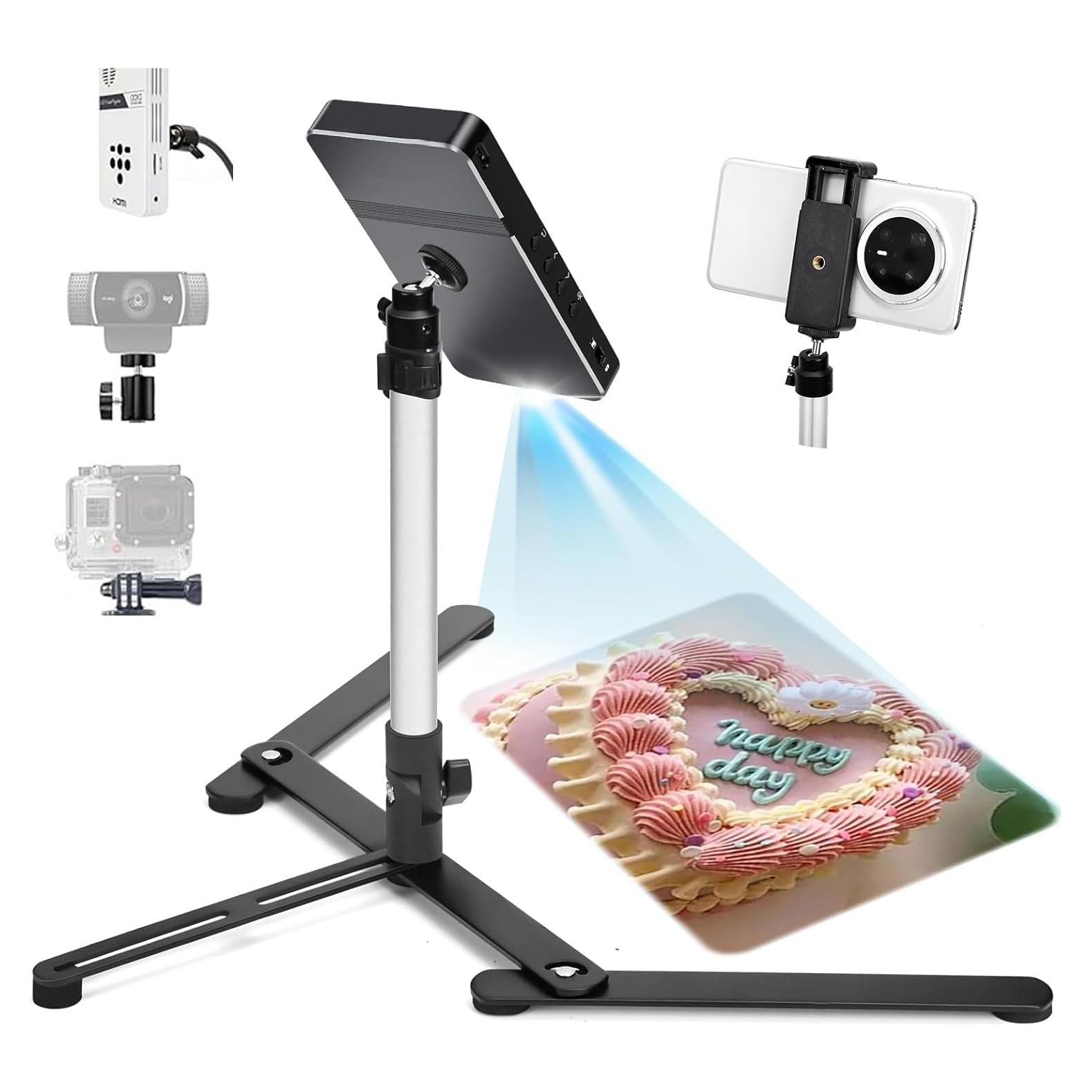 Trípode Ajustable para Mini Proyector y Teléfono - Aluminio