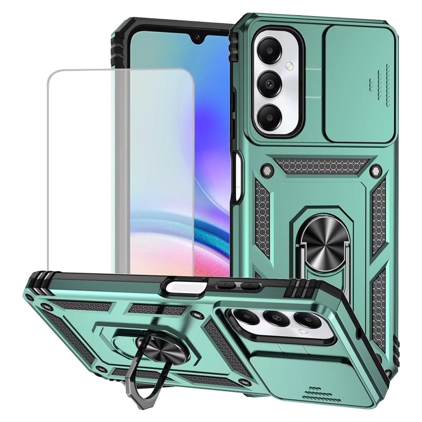 Funda protectora Samsung Galaxy A05S con soporte y vidrio templado