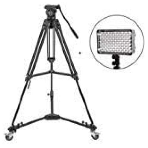 Trípode de Aluminio 3Pod V3AH con Cabezal Pan y Luz LED CLAR 204