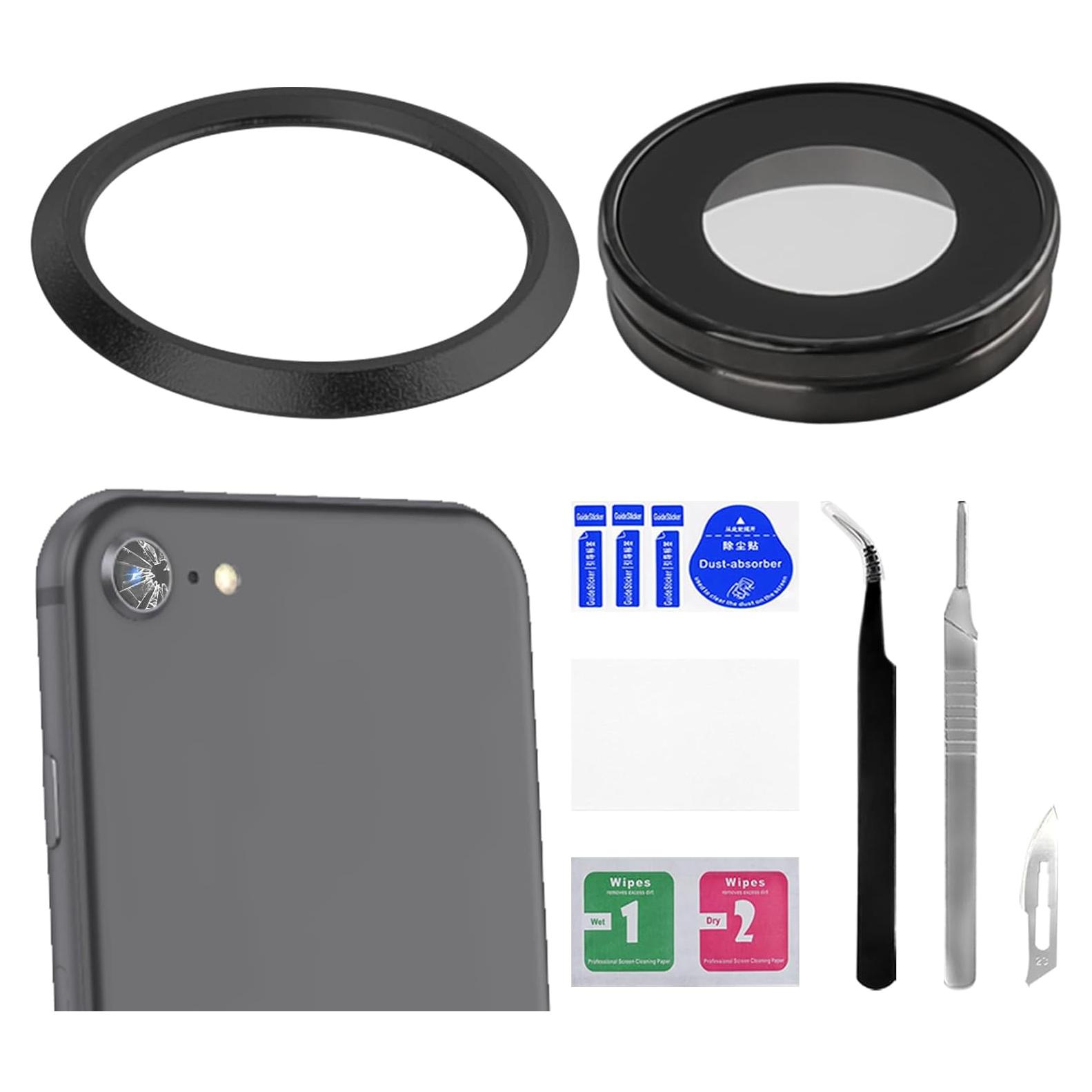 Cristal de Lente de Cámara para iPhone 8 con Marco y Herramientas