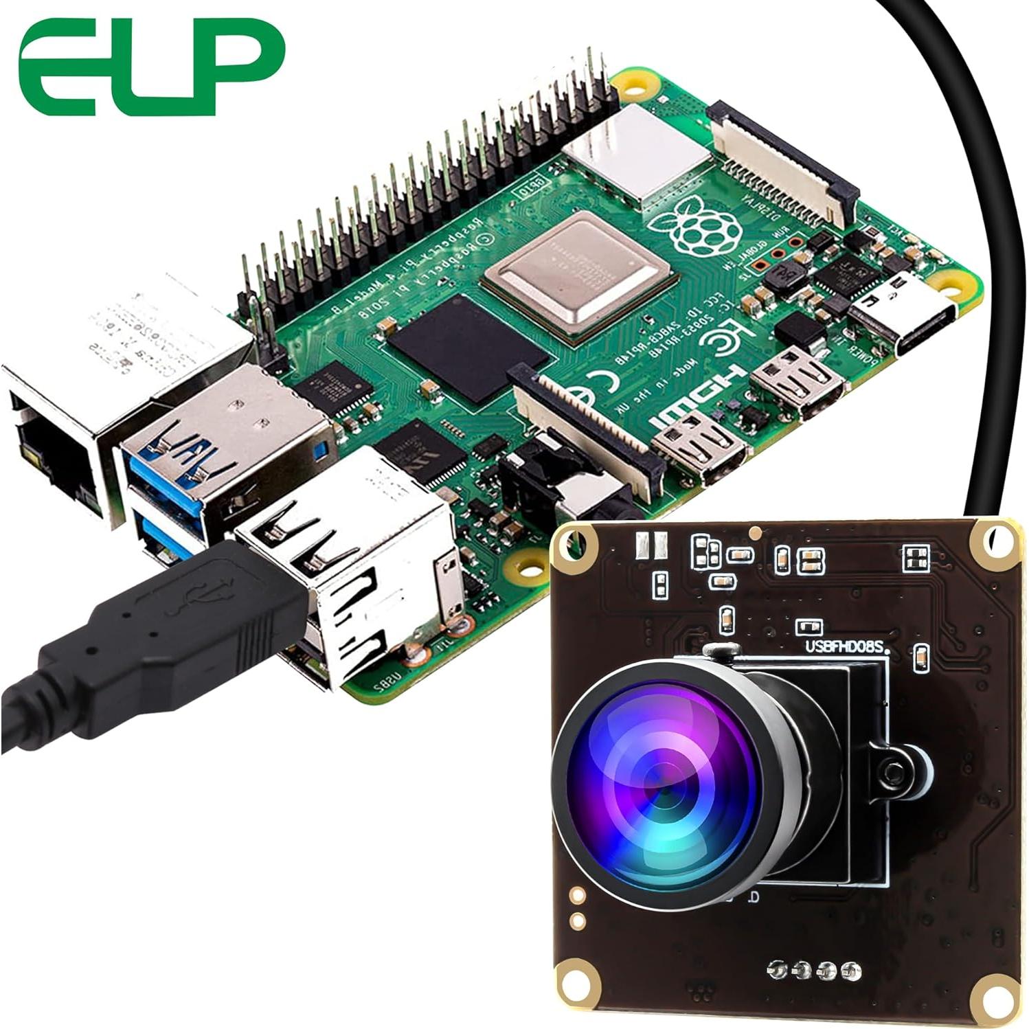 Cámara USB ELP 2MP Mini 1080P 60fps Ángulo Amplio 120°