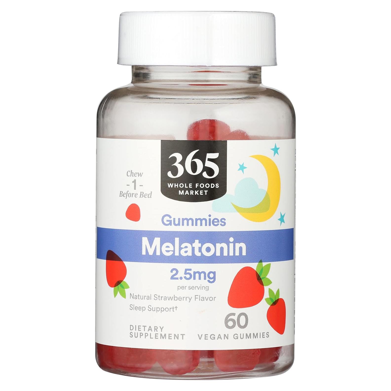 Gominolas de Melatonina 2.5mg 365 Whole Foods 60 Unidades